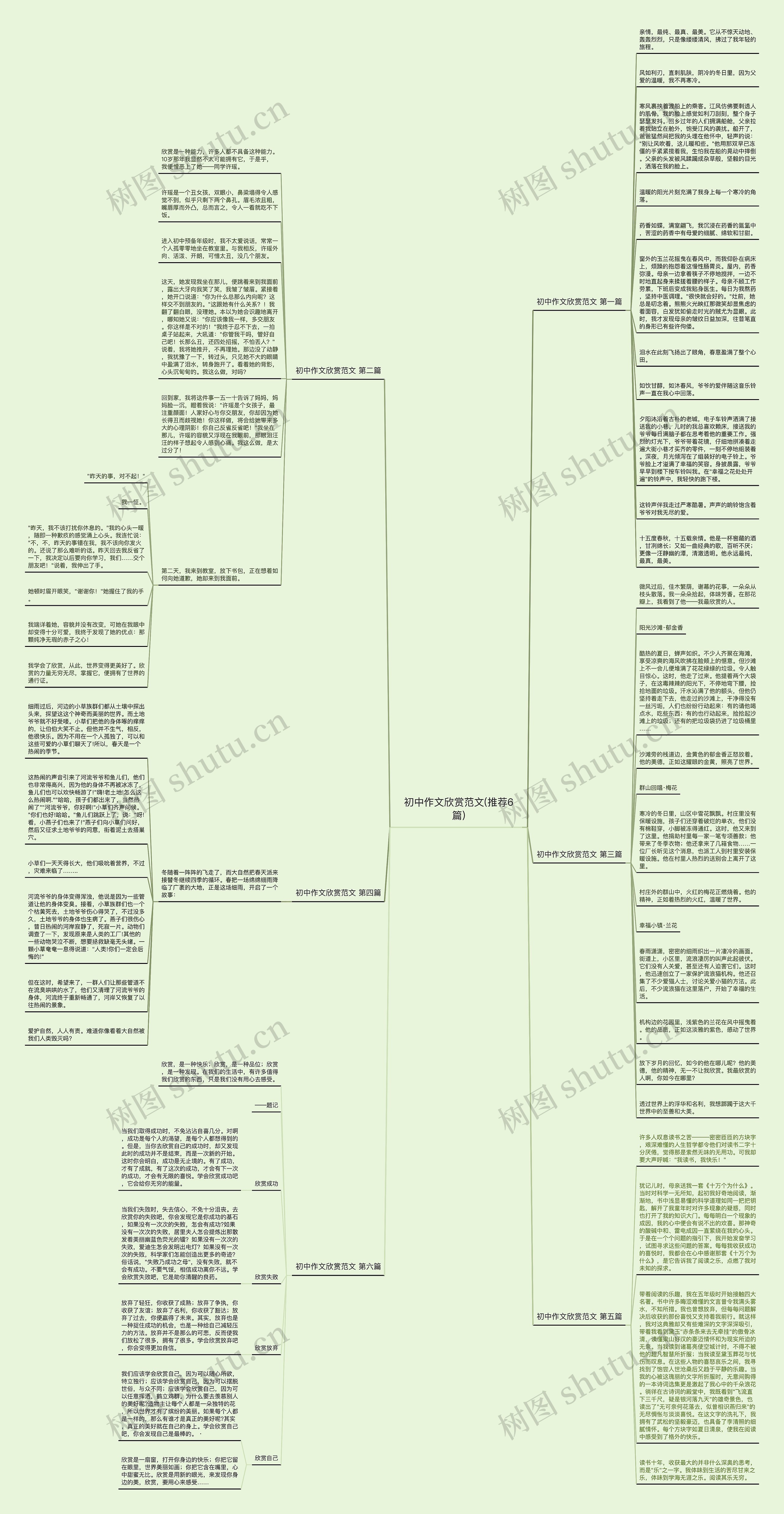 初中作文欣赏范文(推荐6篇)思维导图