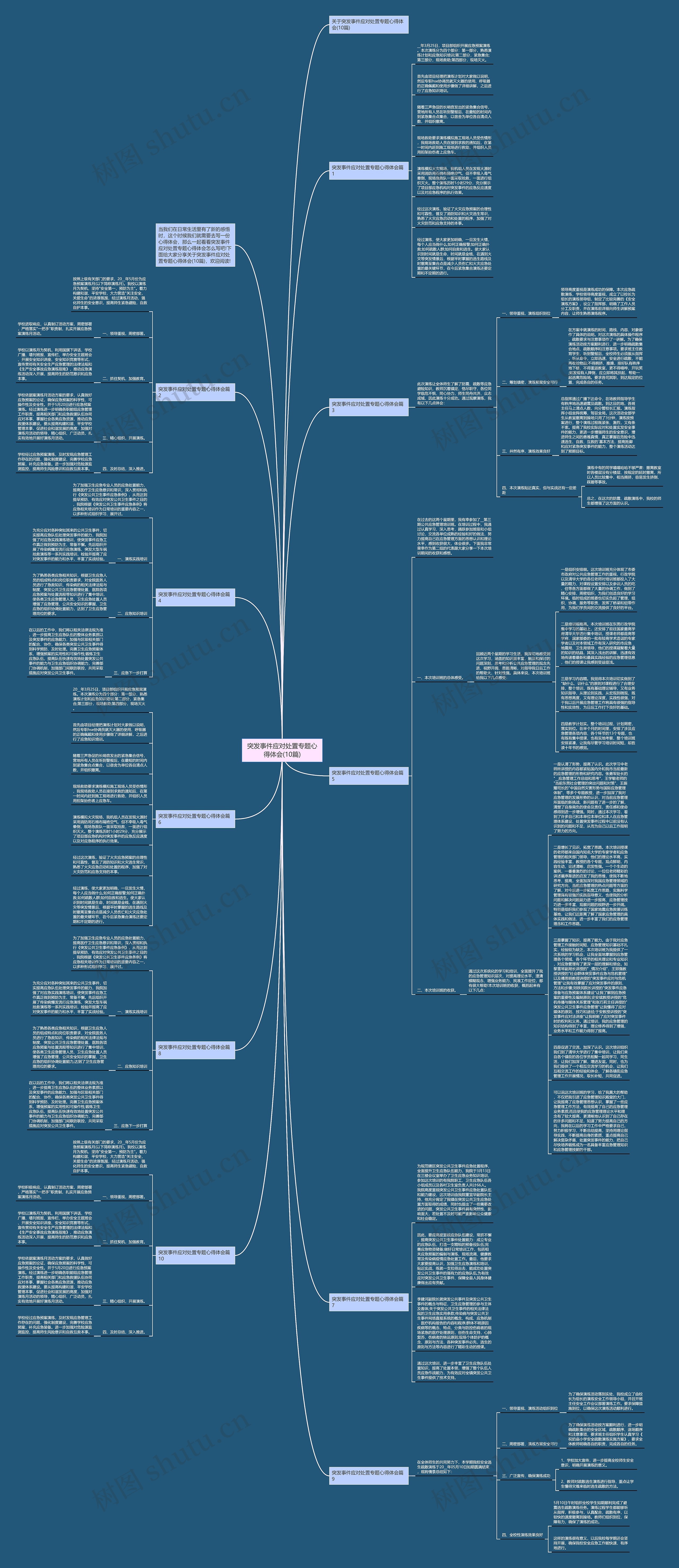 突发事件应对处置专题心得体会(10篇)思维导图