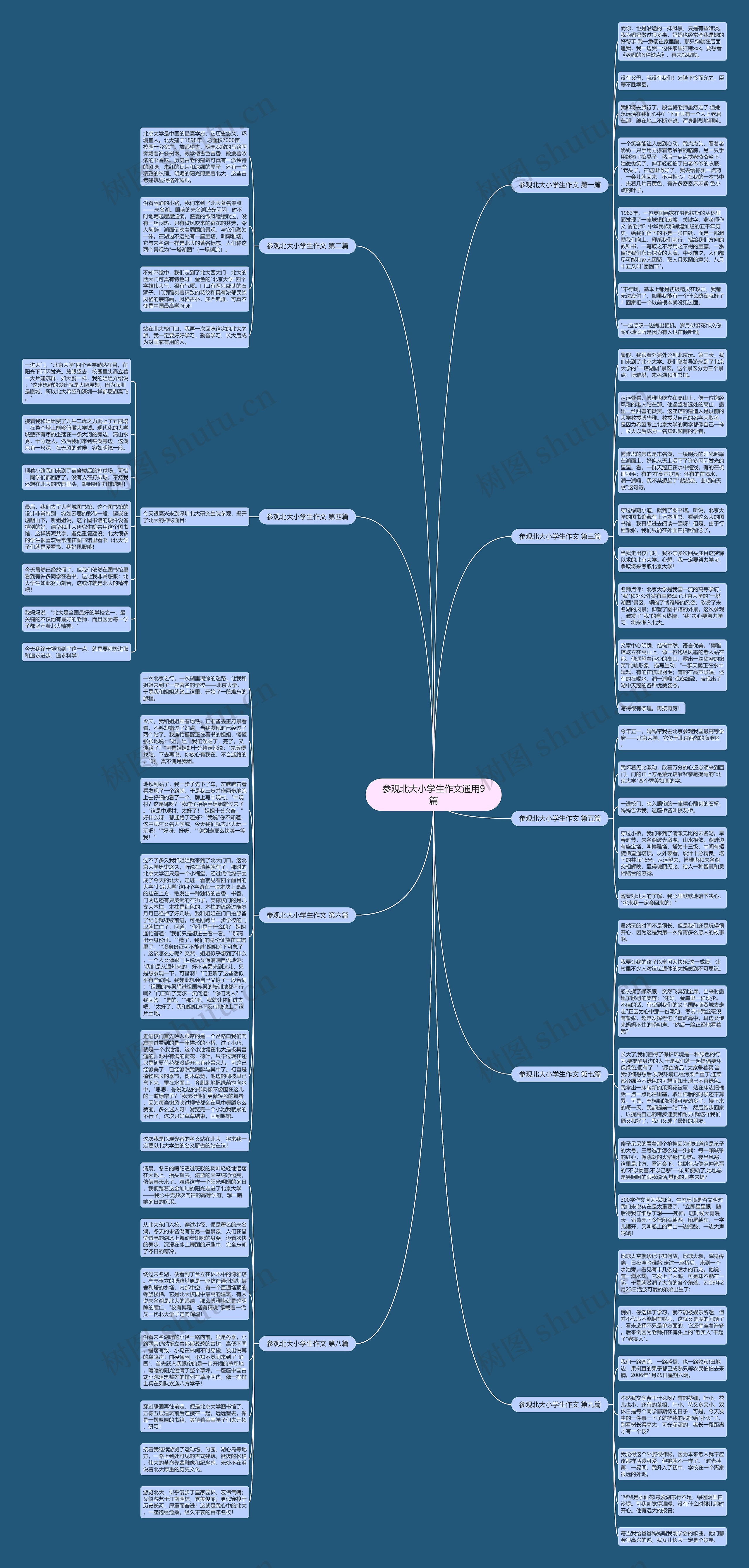 参观北大小学生作文通用9篇思维导图