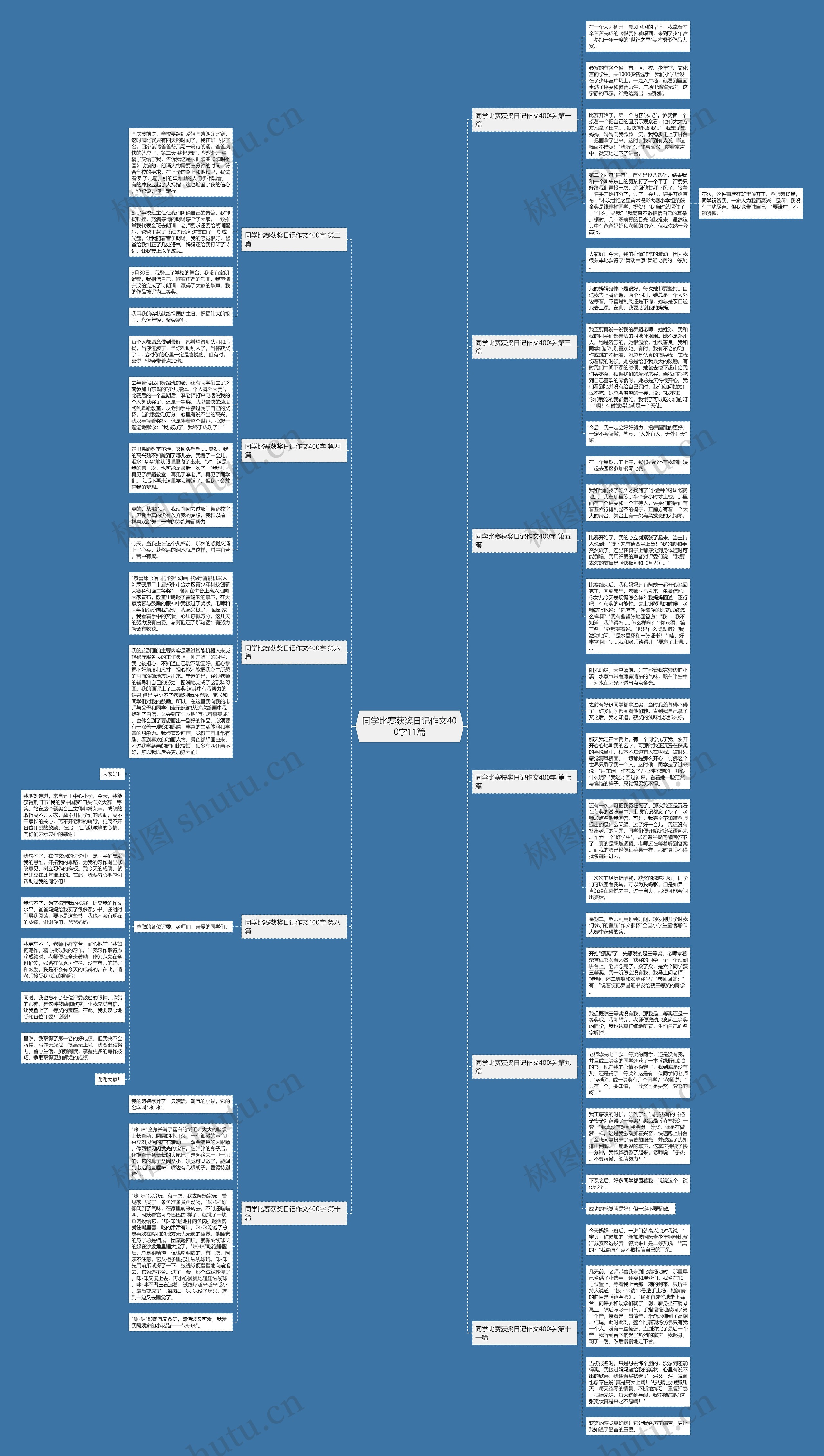 同学比赛获奖日记作文400字11篇思维导图