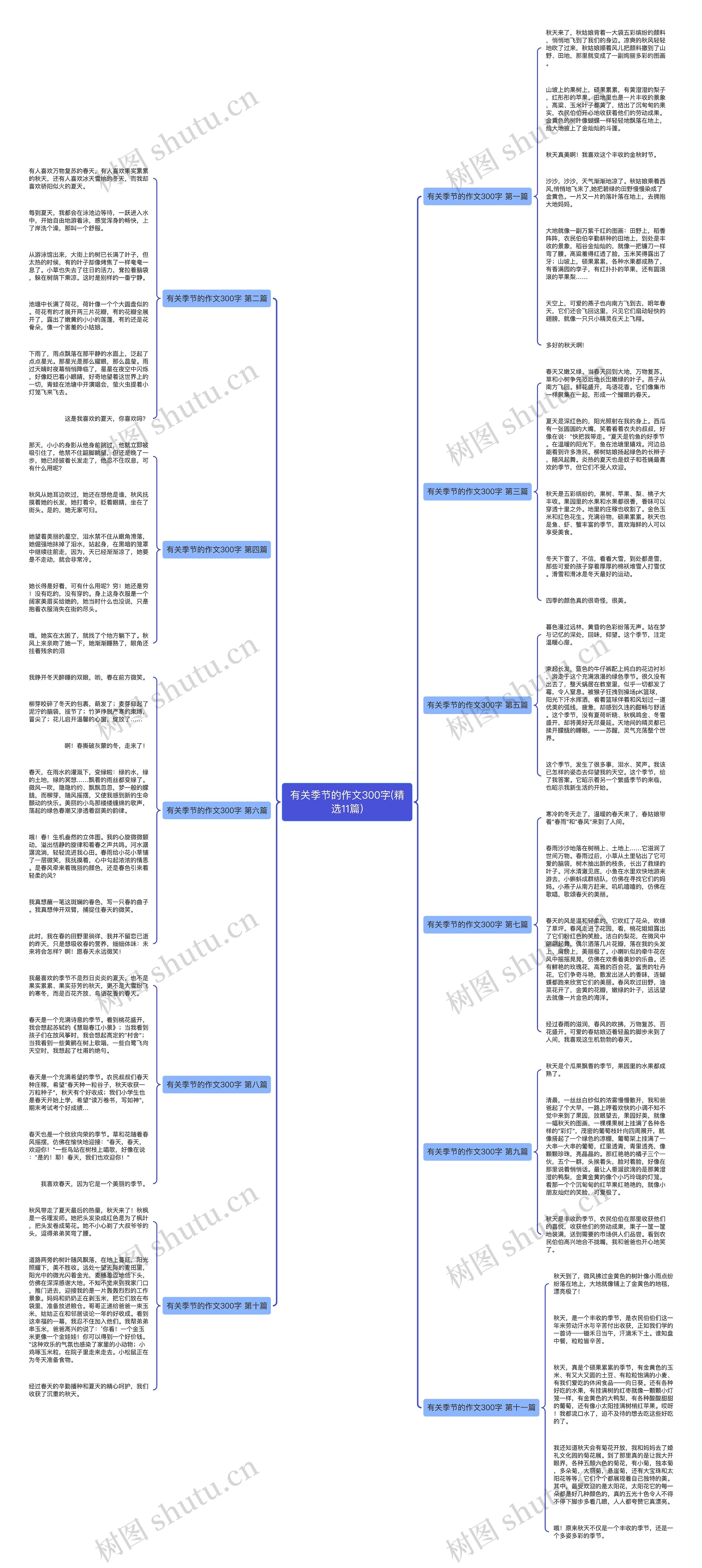 有关季节的作文300字(精选11篇)思维导图
