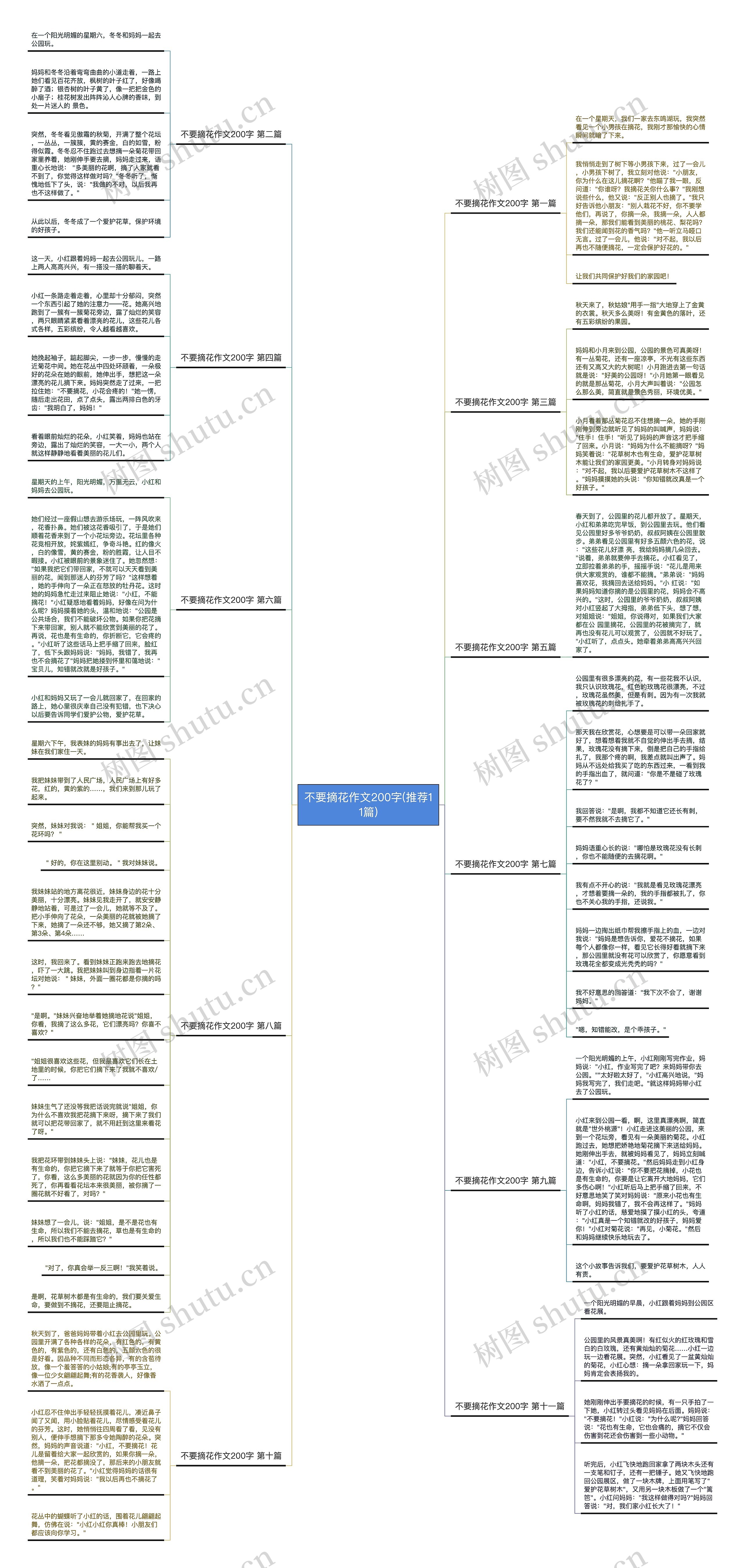 不要摘花作文200字(推荐11篇)思维导图