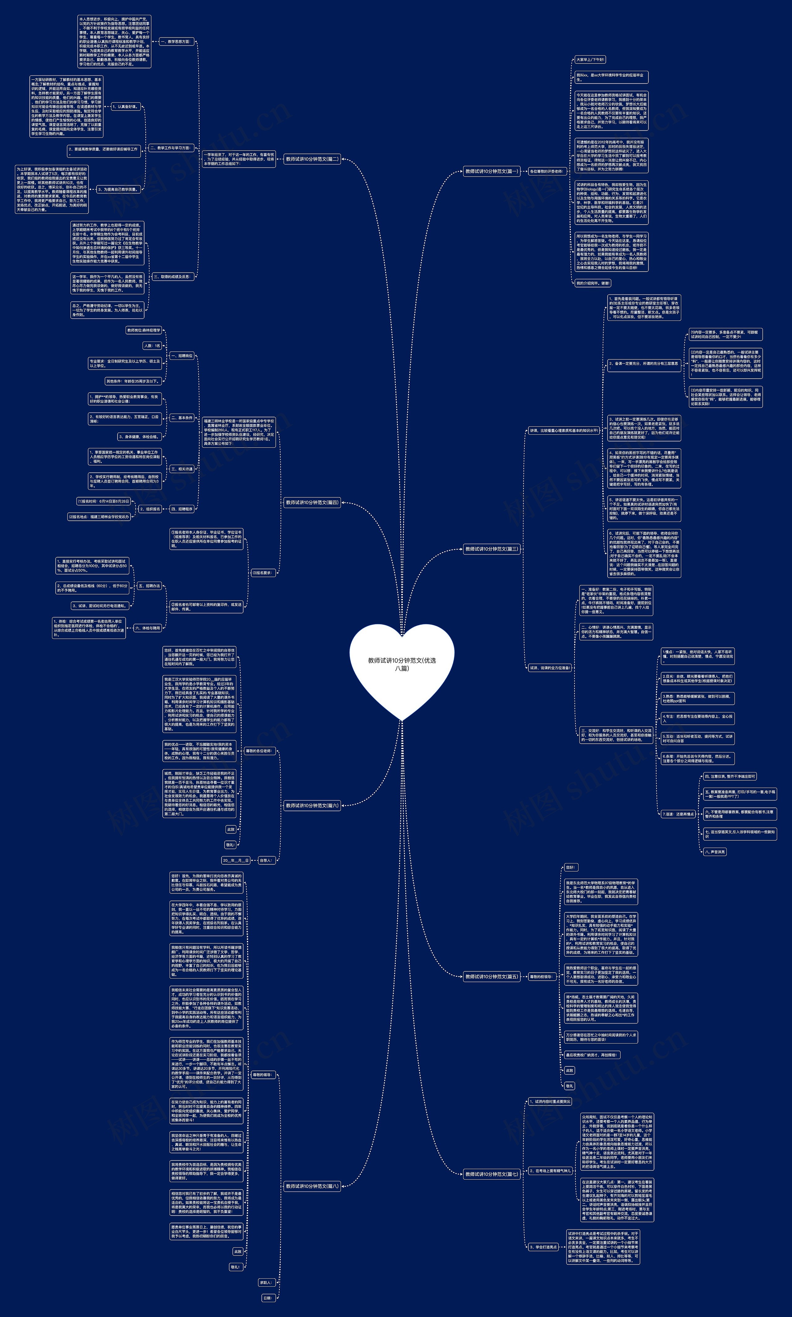 教师试讲10分钟范文(优选八篇)思维导图