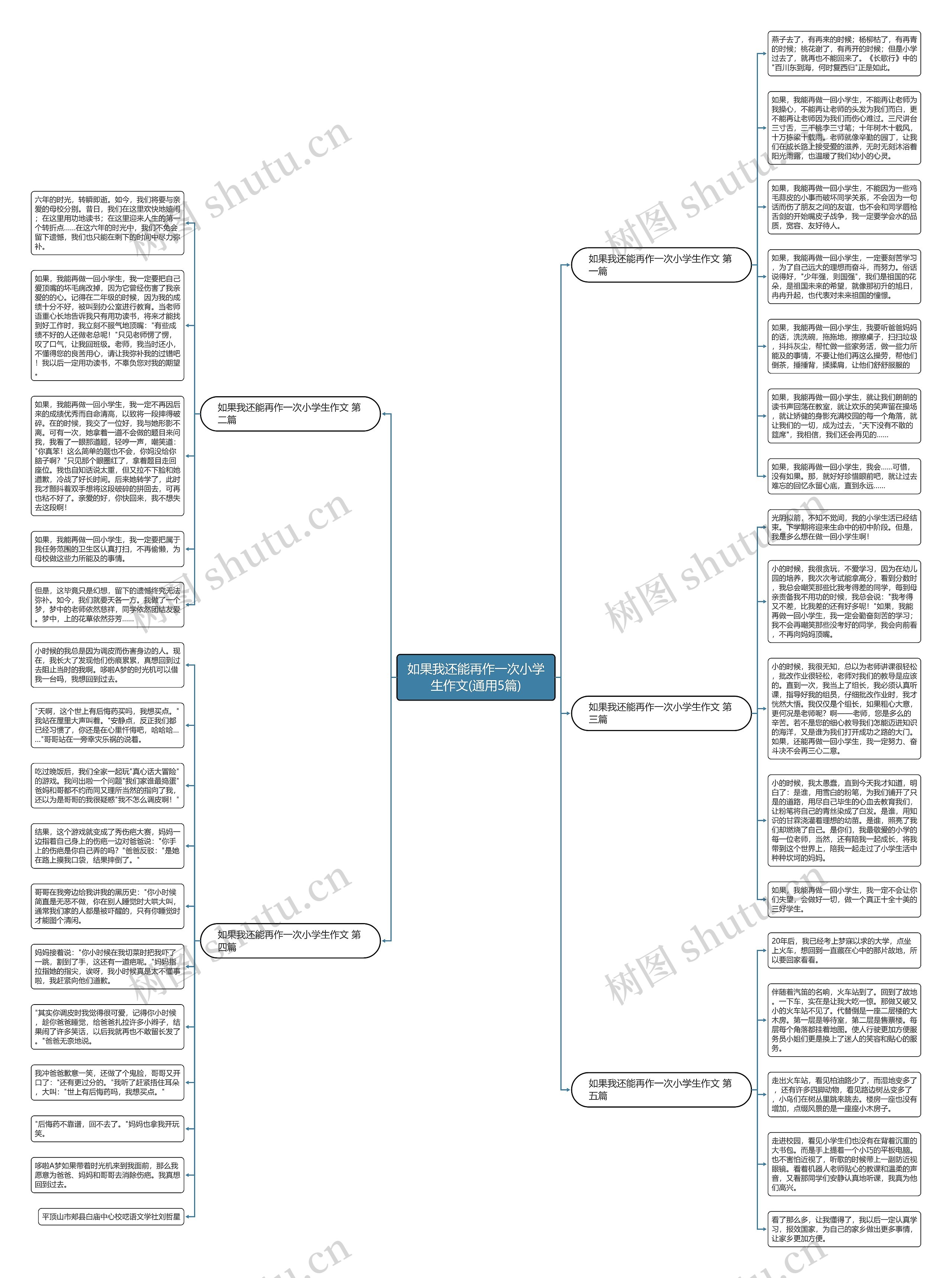 如果我还能再作一次小学生作文(通用5篇)思维导图