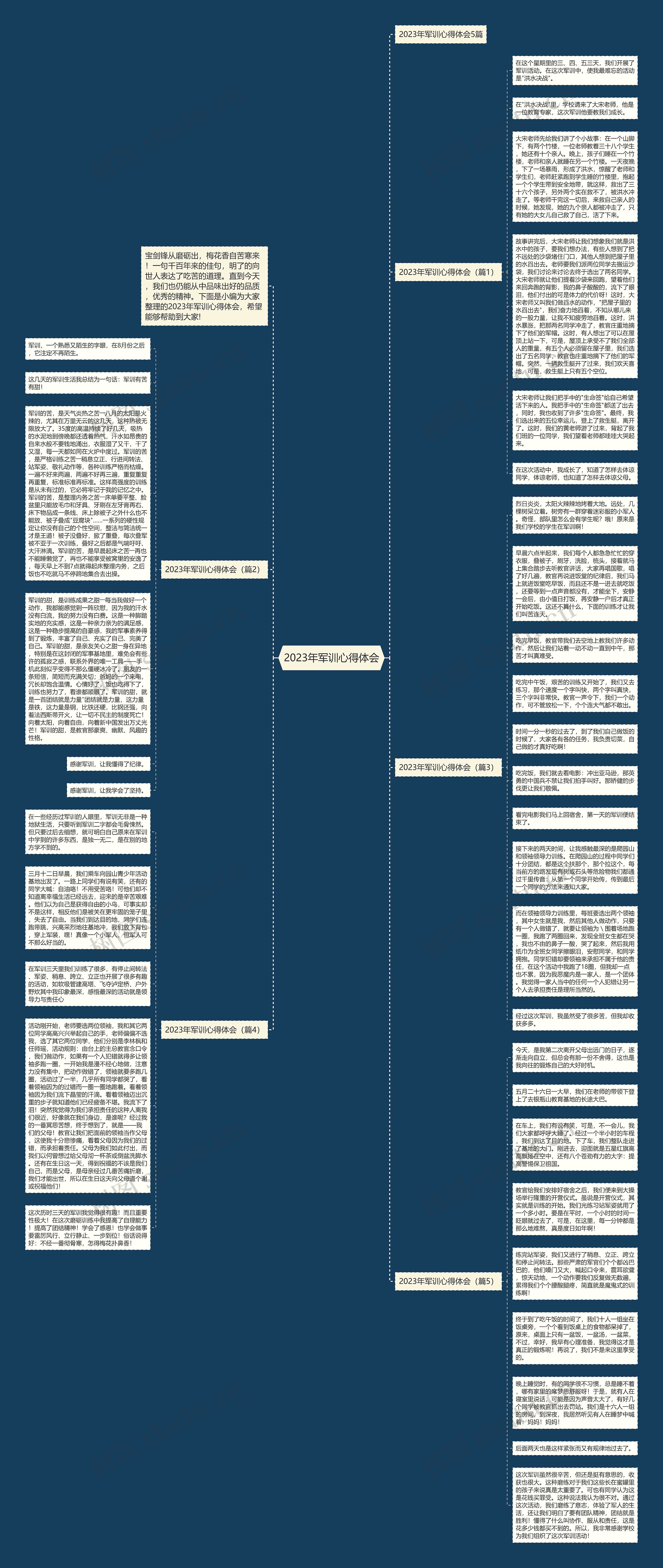 2023年军训心得体会思维导图