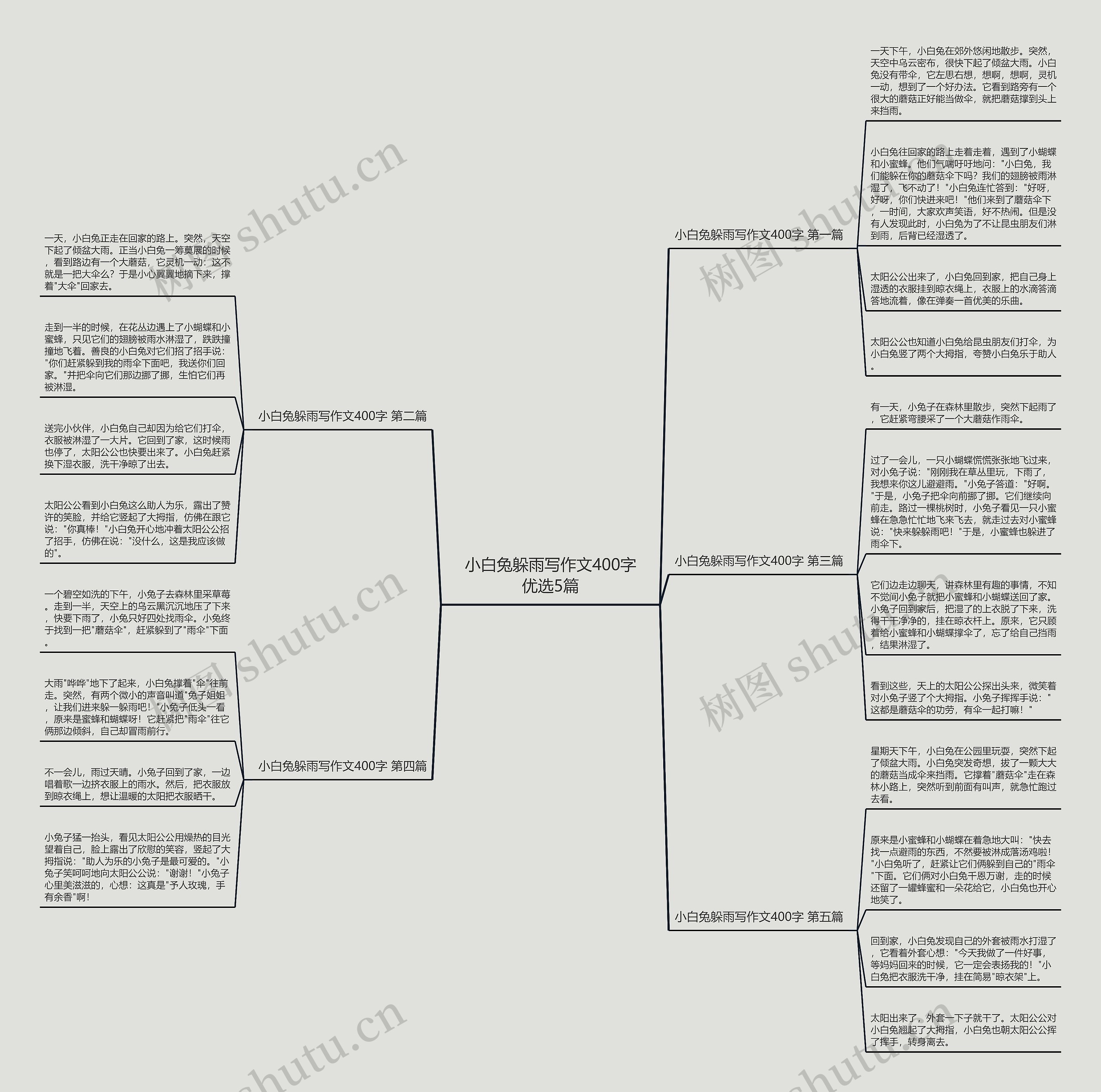 小白兔躲雨写作文400字优选5篇思维导图