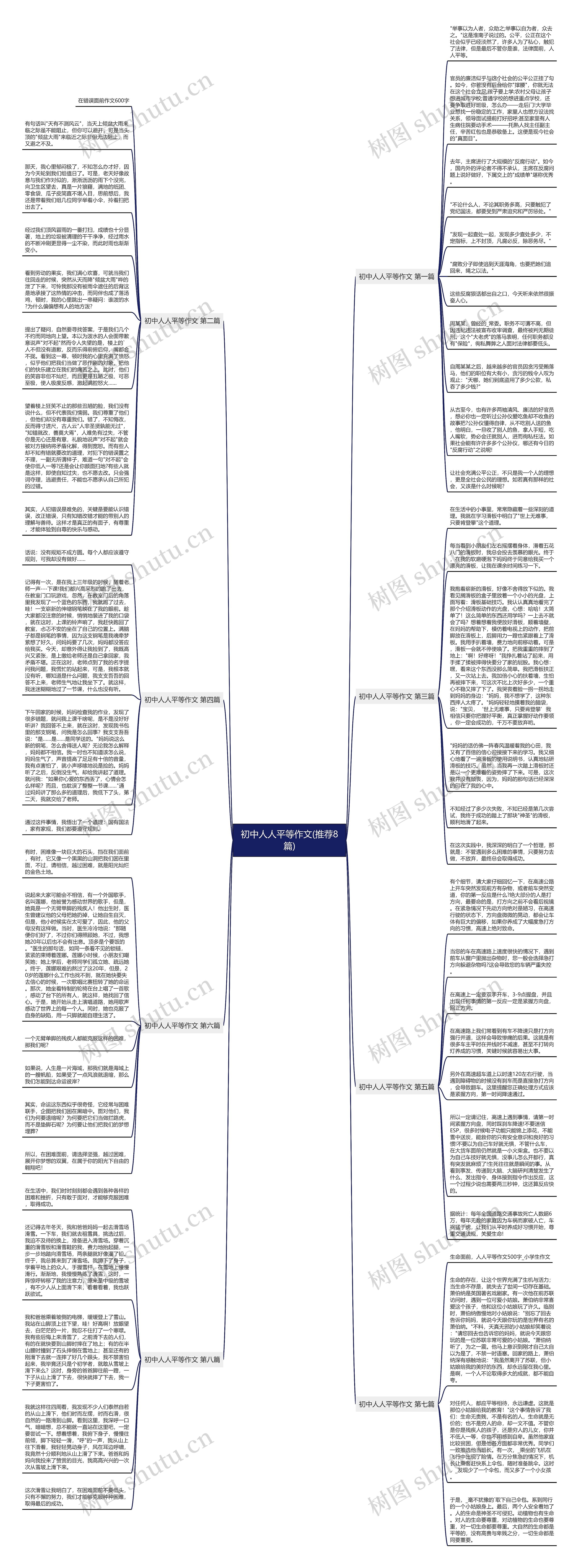 初中人人平等作文(推荐8篇)思维导图