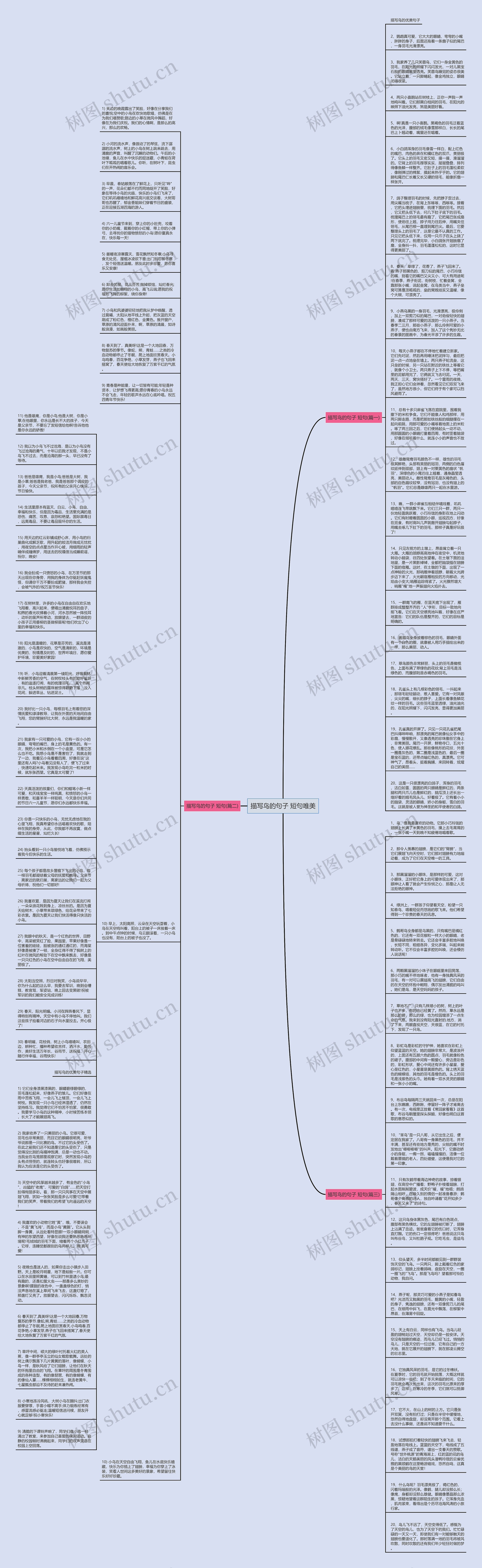 描写鸟的句子 短句唯美思维导图