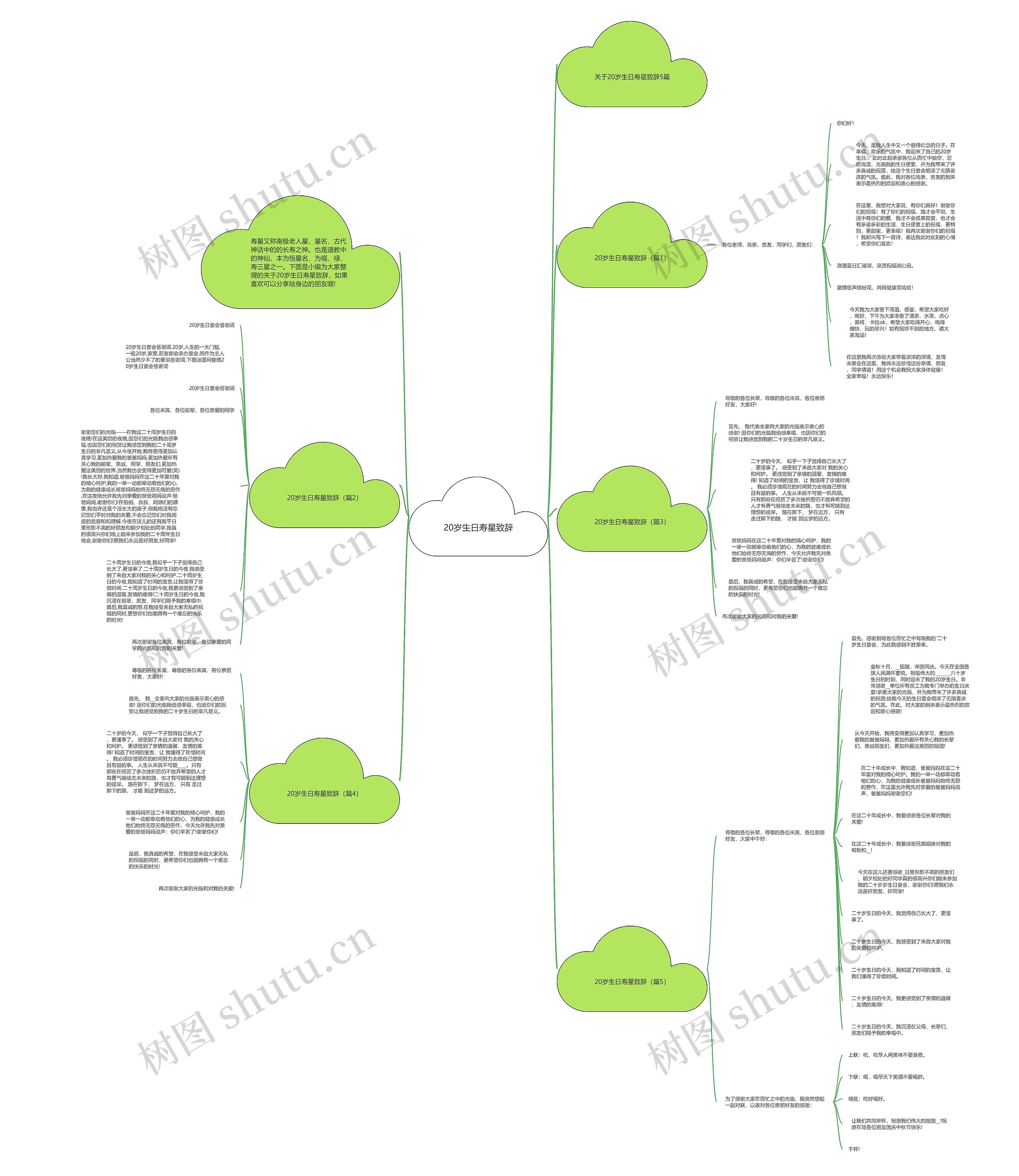 20岁生日寿星致辞思维导图