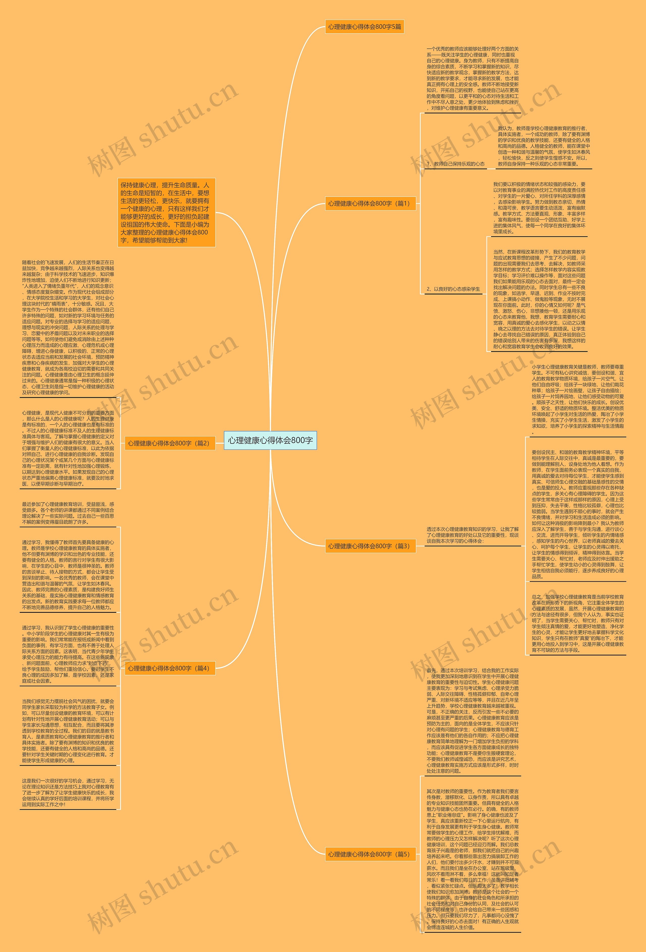 心理健康心得体会800字思维导图