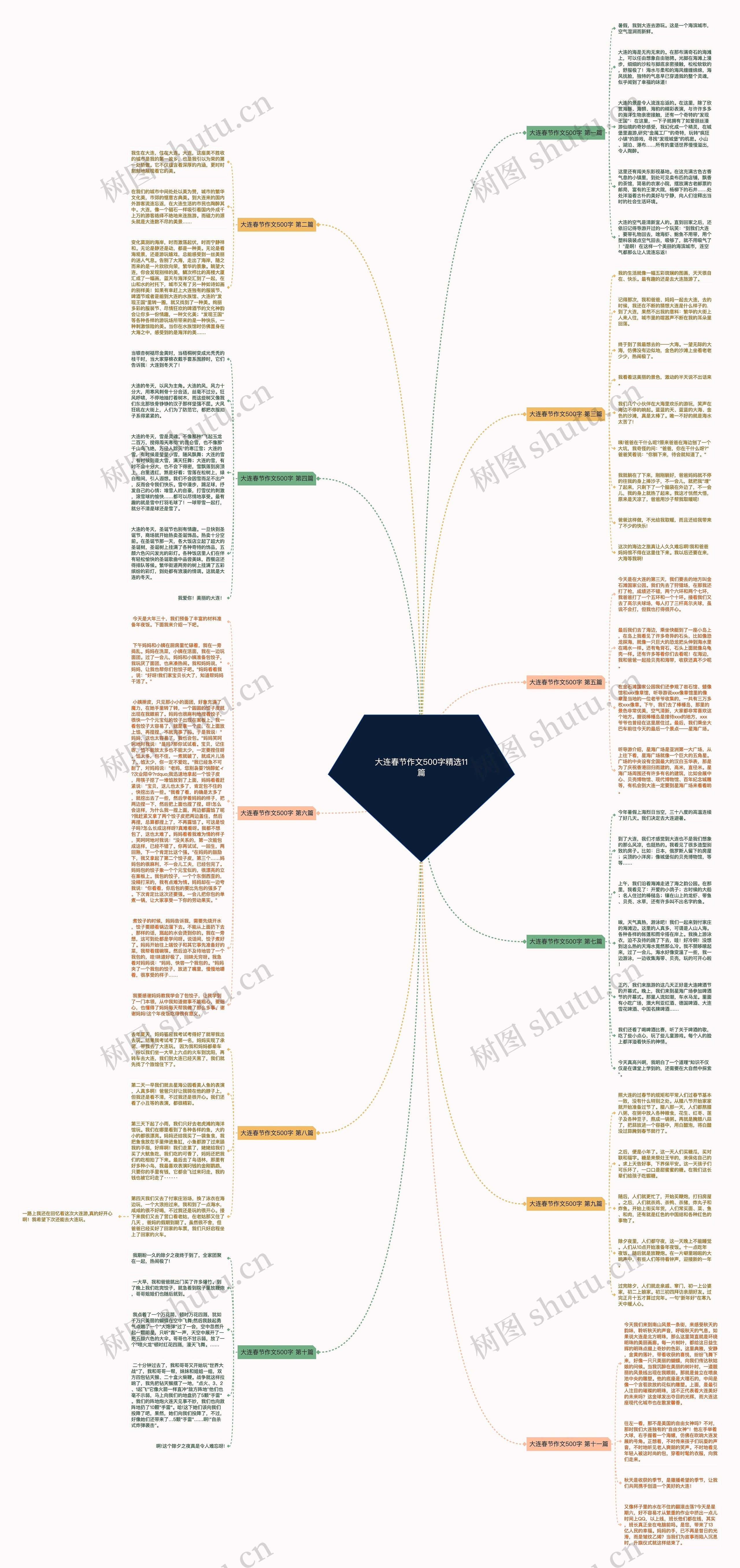 大连春节作文500字精选11篇思维导图
