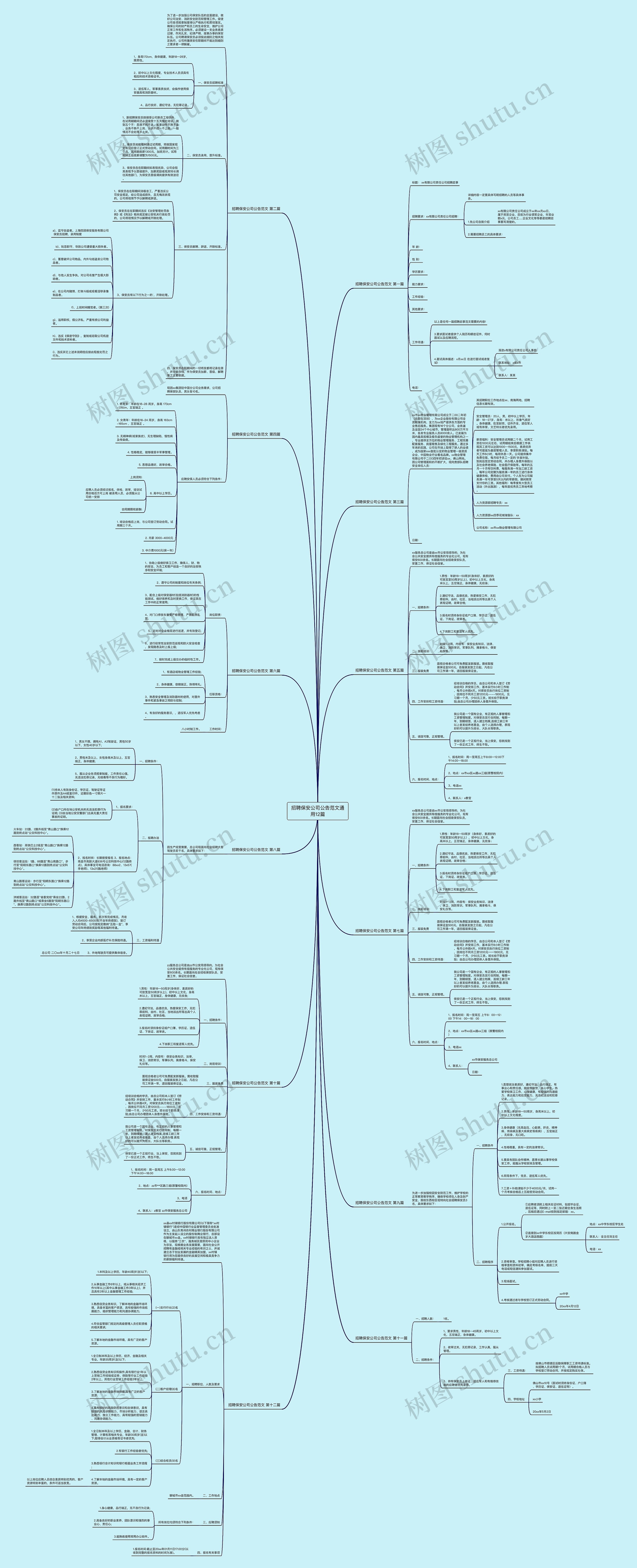 招聘保安公司公告范文通用12篇思维导图