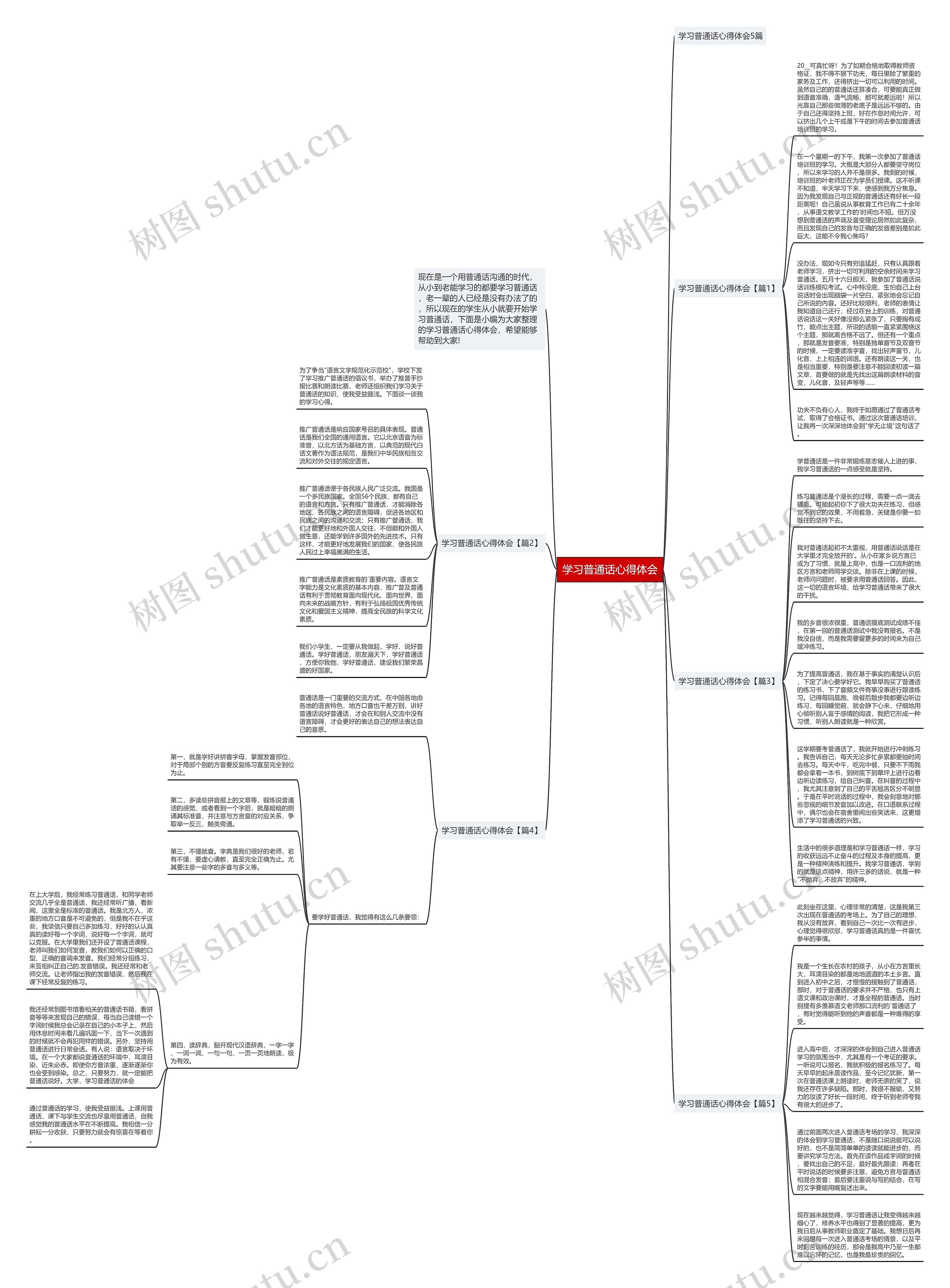 学习普通话心得体会思维导图