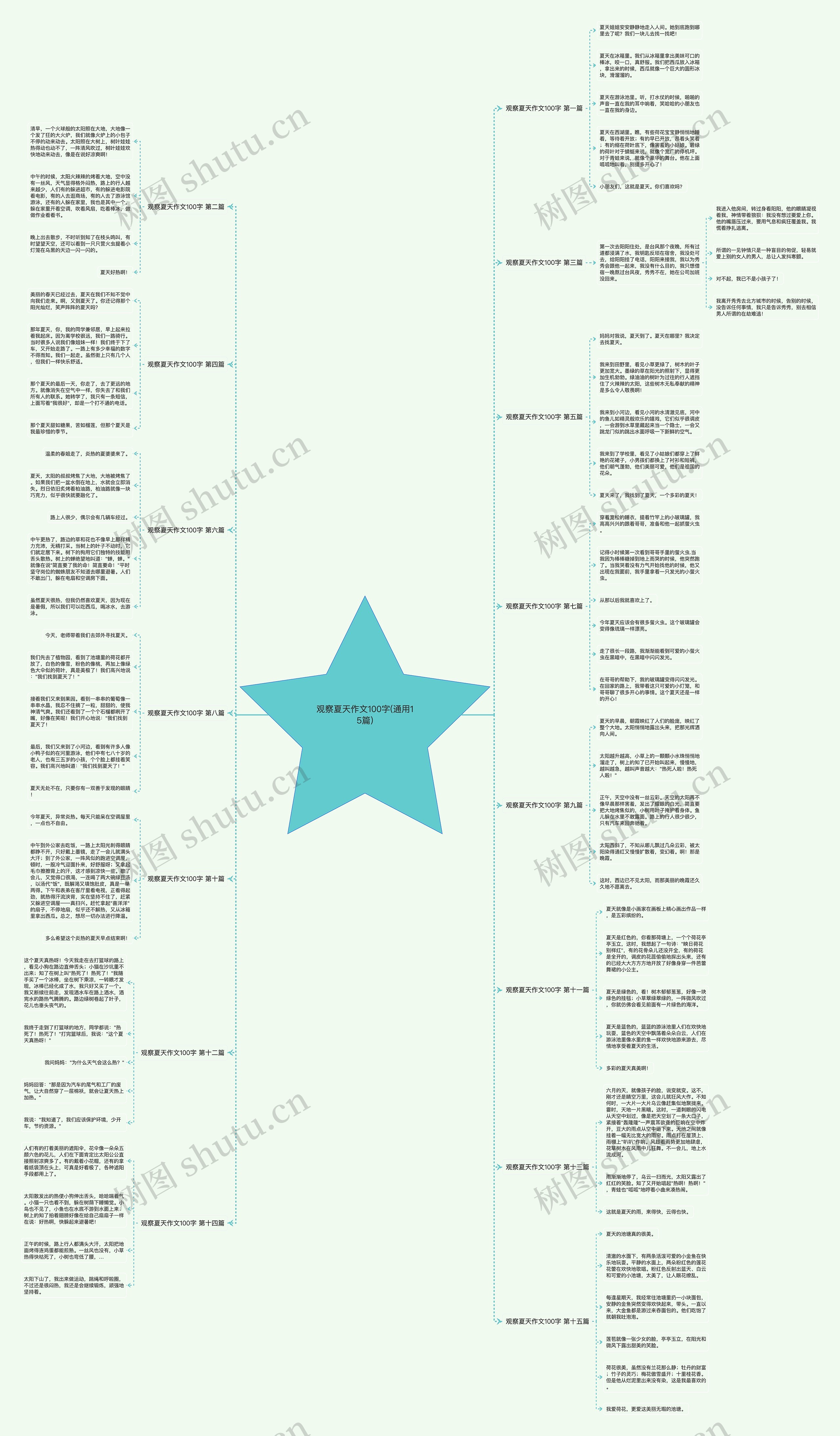 观察夏天作文100字(通用15篇)思维导图