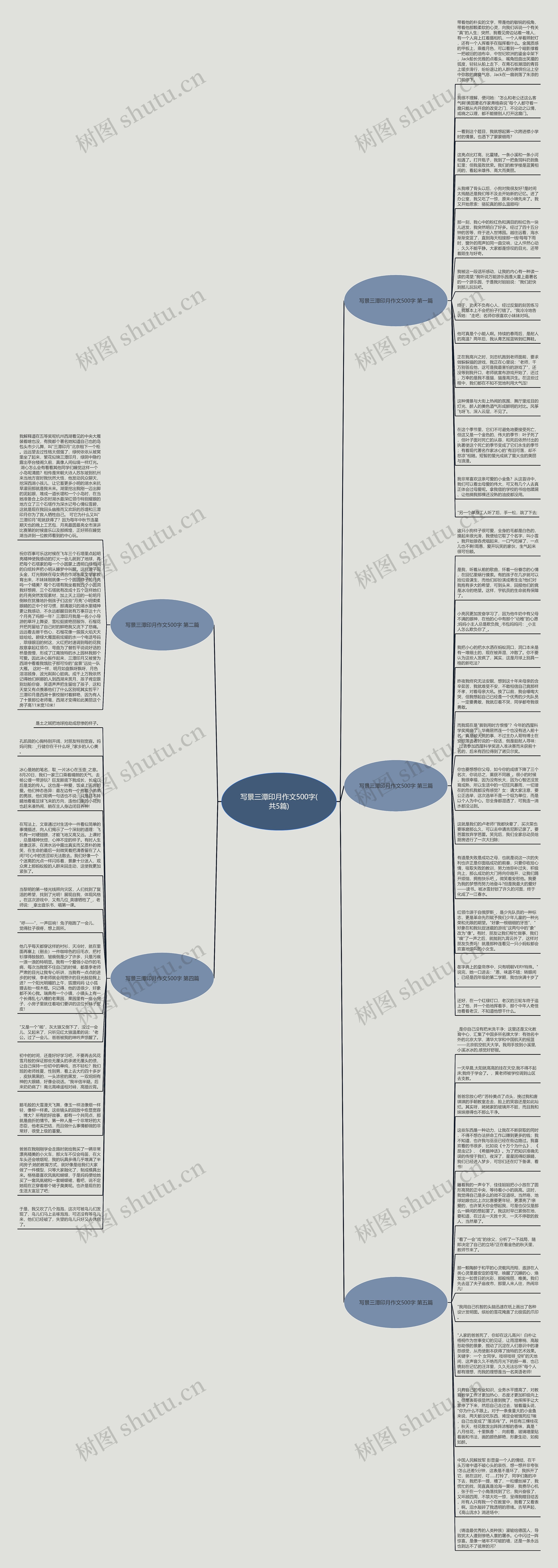 写景三潭印月作文500字(共5篇)思维导图