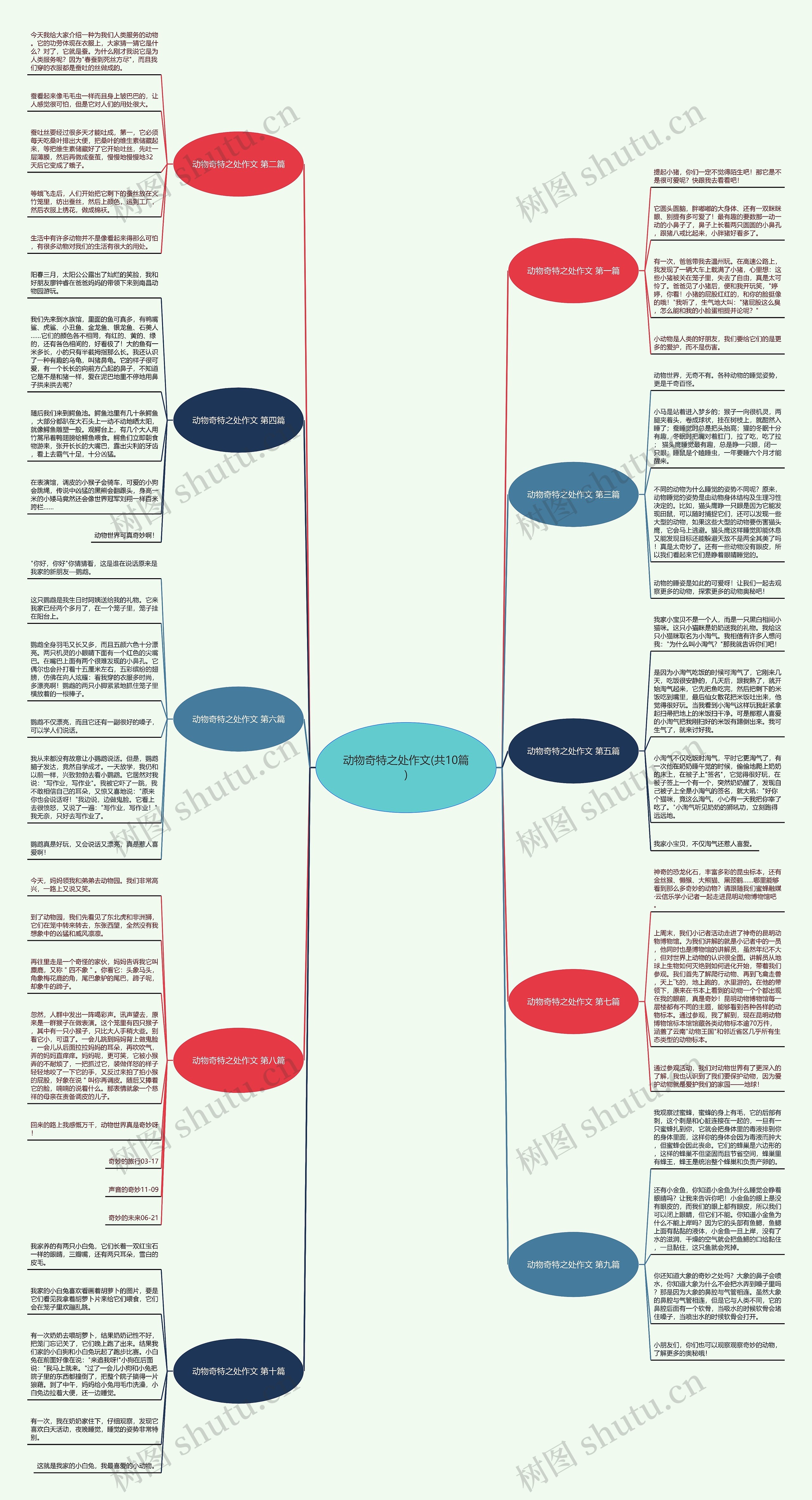 动物奇特之处作文(共10篇)思维导图