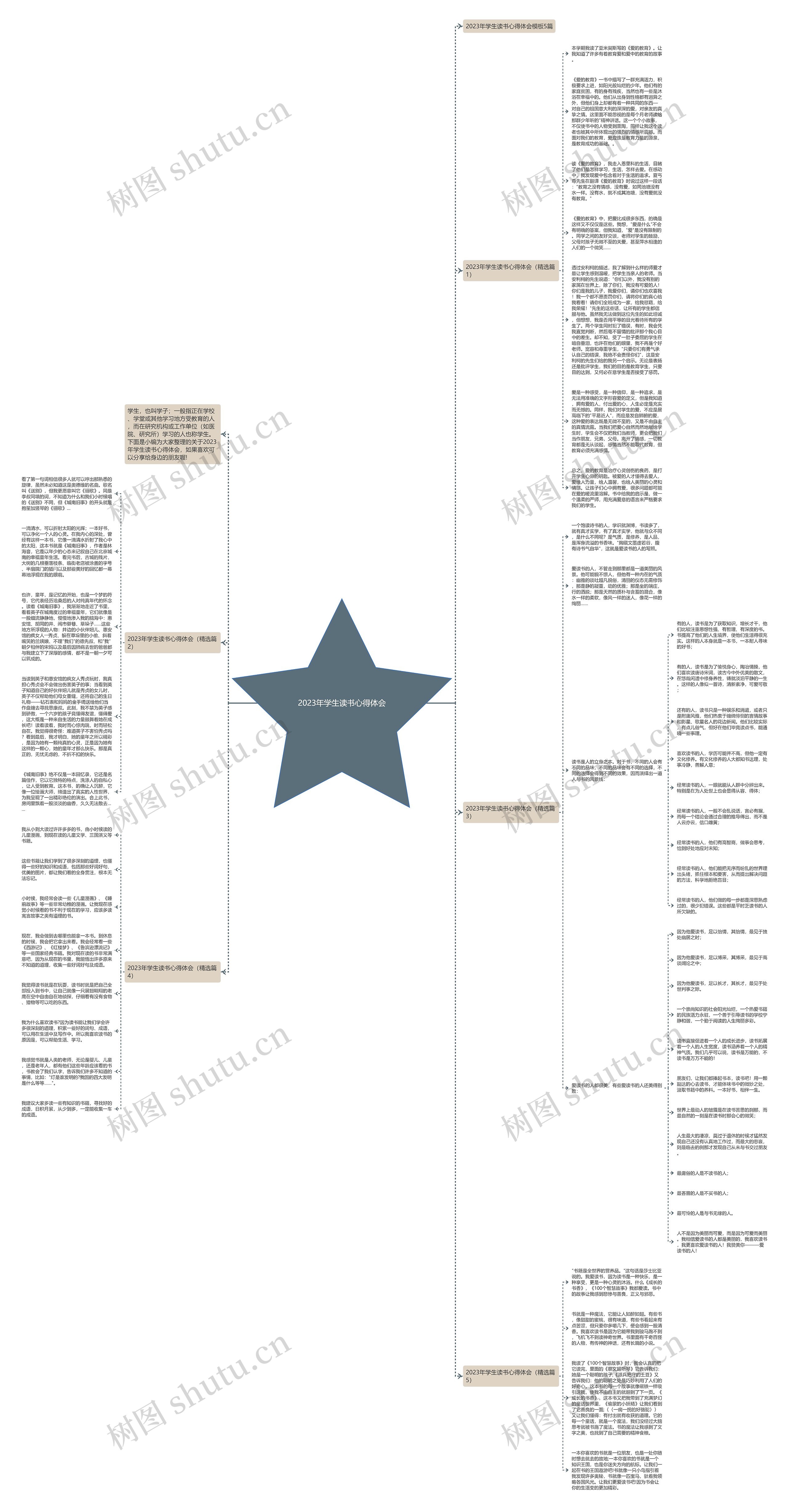 2023年学生读书心得体会思维导图