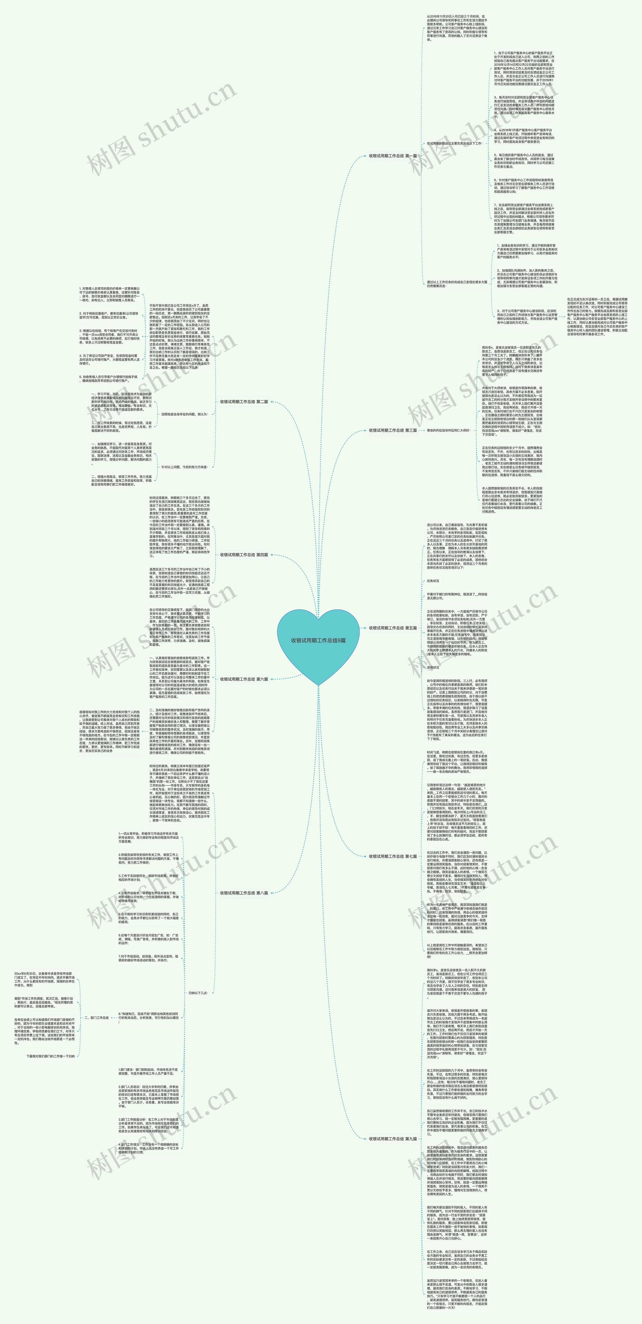 收银试用期工作总结9篇思维导图