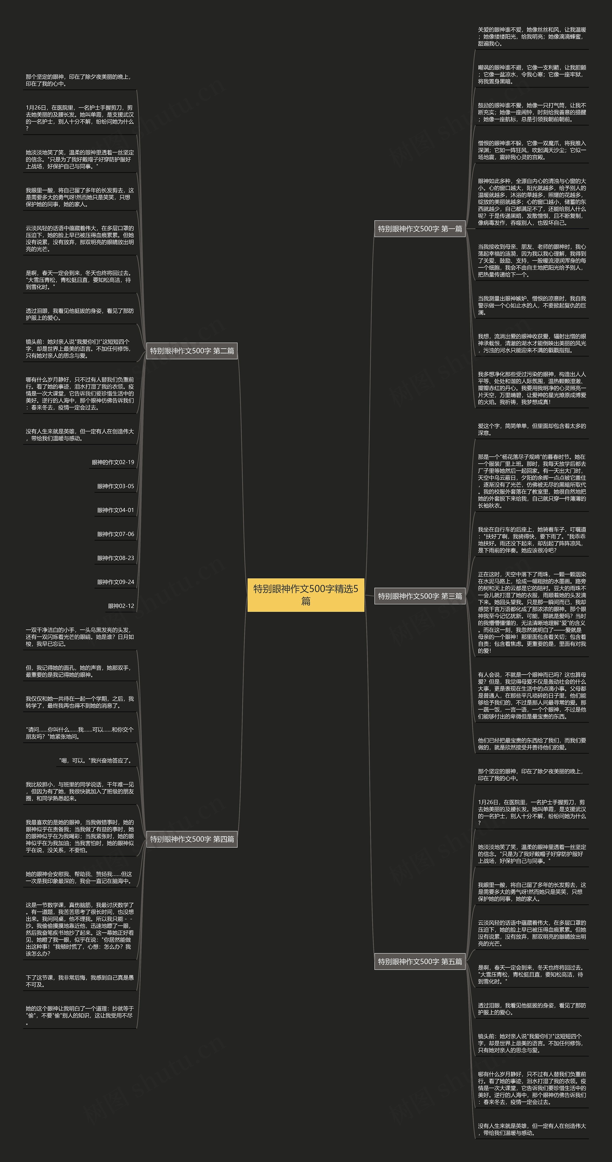 特别眼神作文500字精选5篇思维导图