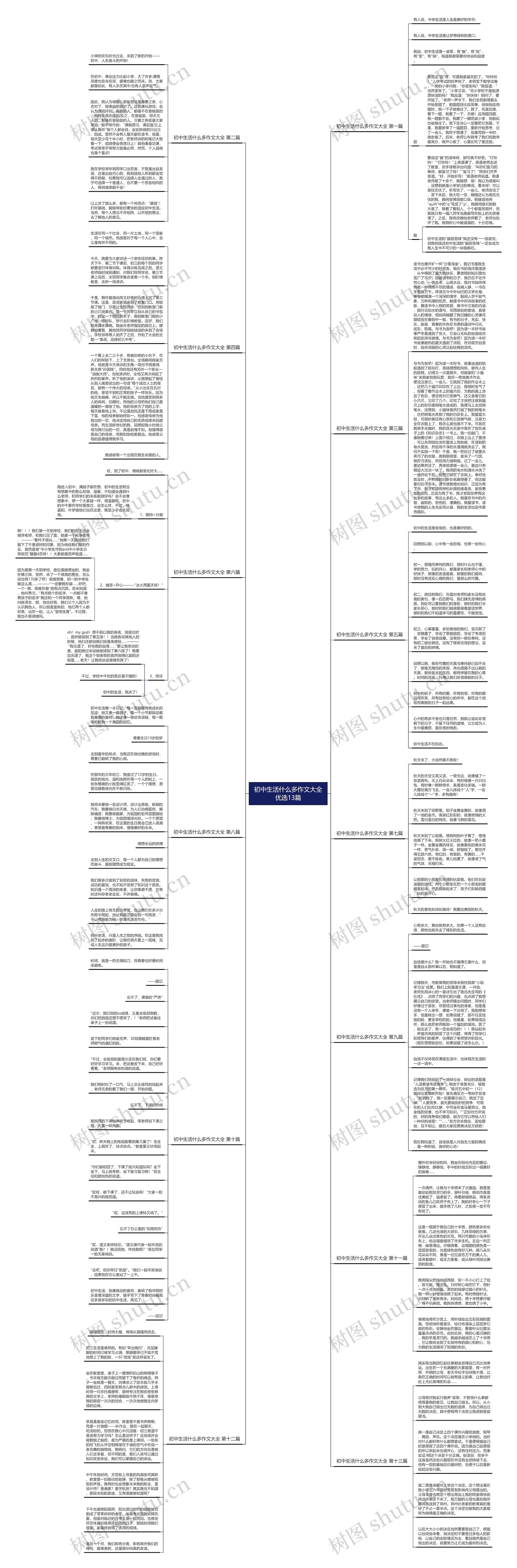 初中生活什么多作文大全优选13篇思维导图