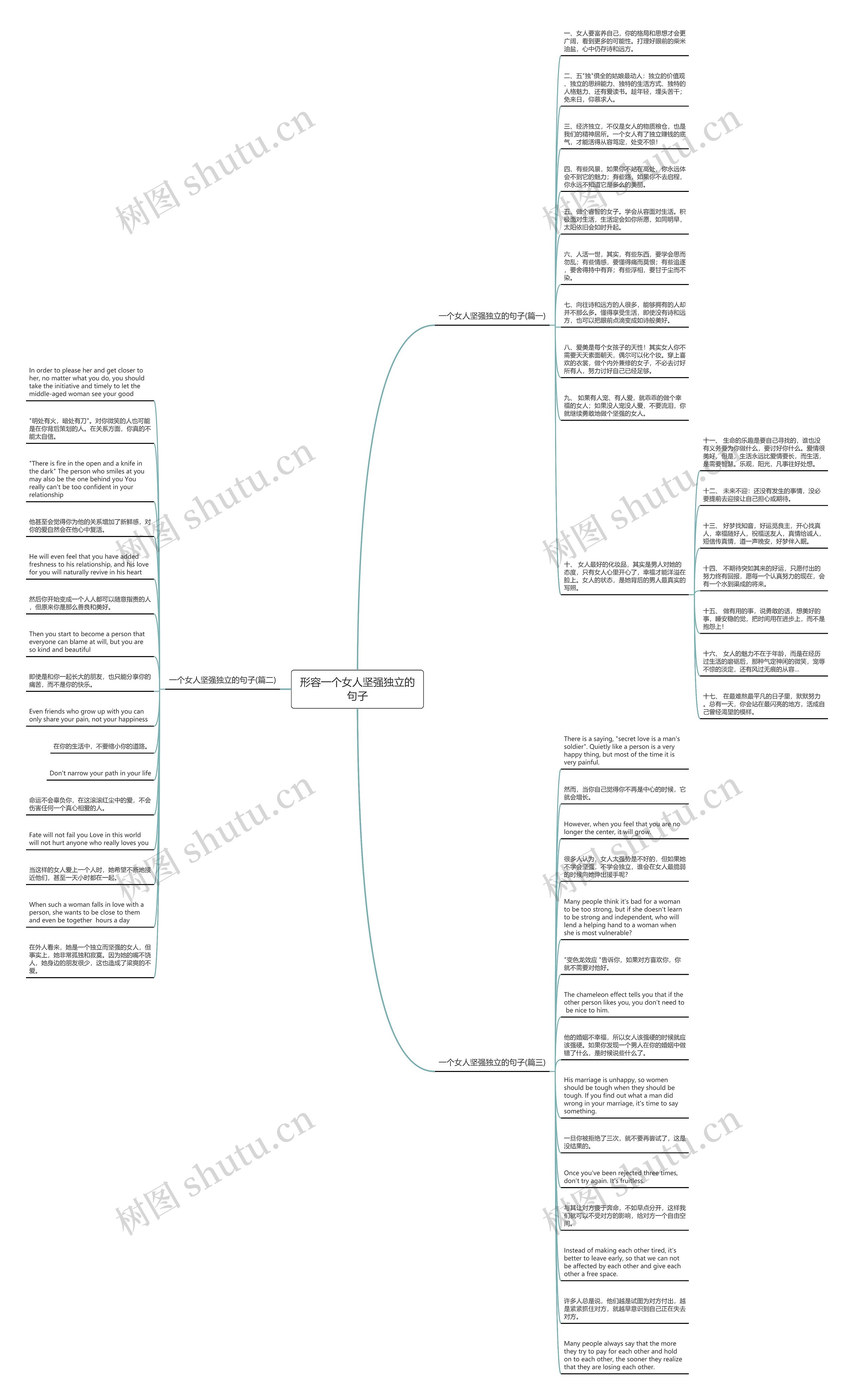 形容一个女人坚强独立的句子思维导图