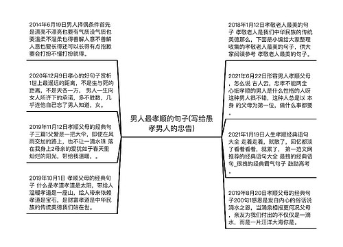 男人最孝顺的句子(写给愚孝男人的忠告)