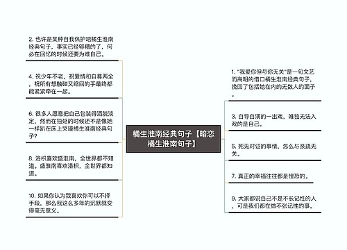 橘生淮南经典句子【暗恋橘生淮南句子】