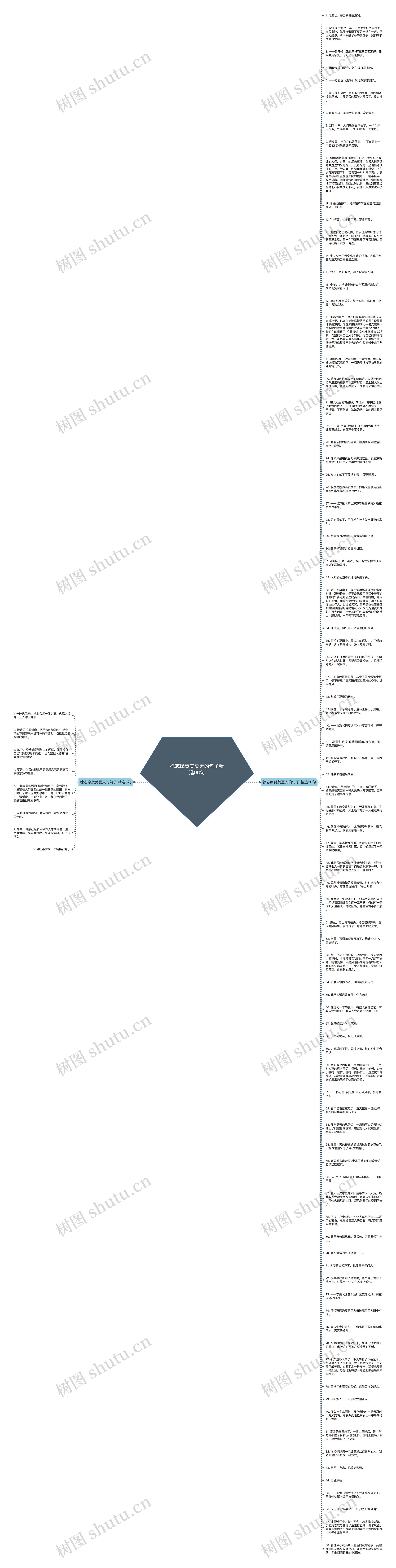 徐志摩赞美夏天的句子精选96句思维导图