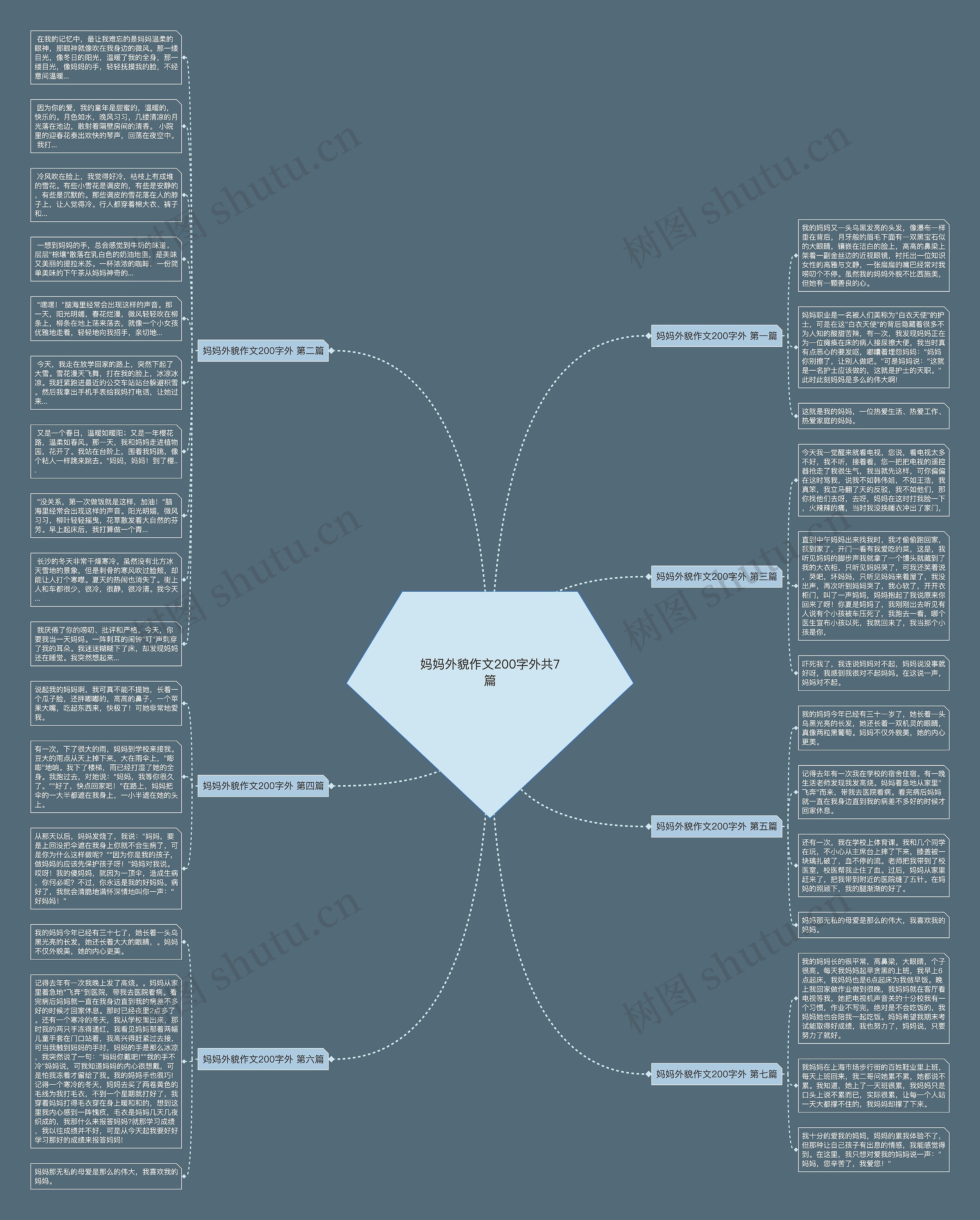 妈妈外貌作文200字外共7篇思维导图