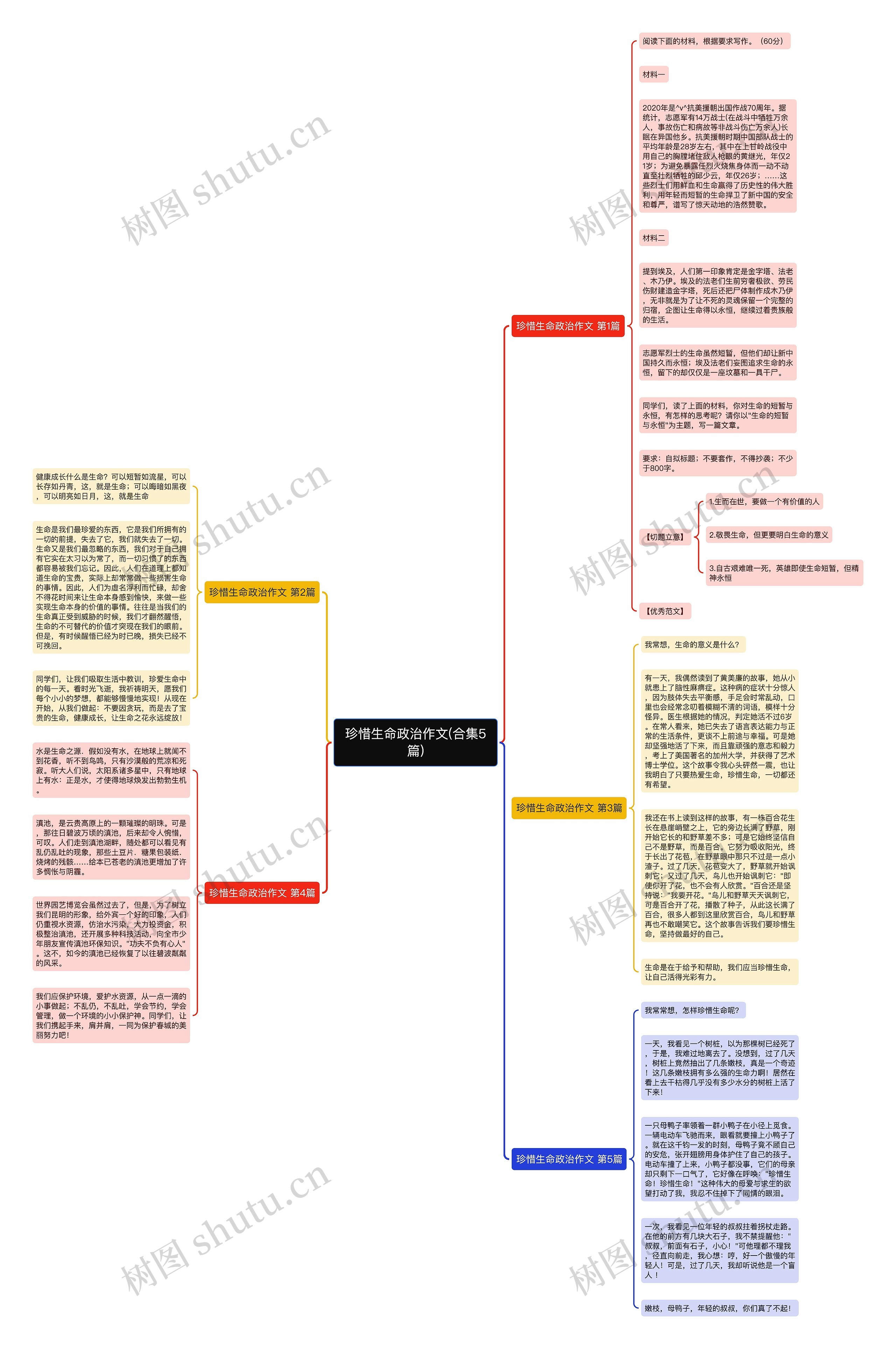 珍惜生命政治作文(合集5篇)思维导图