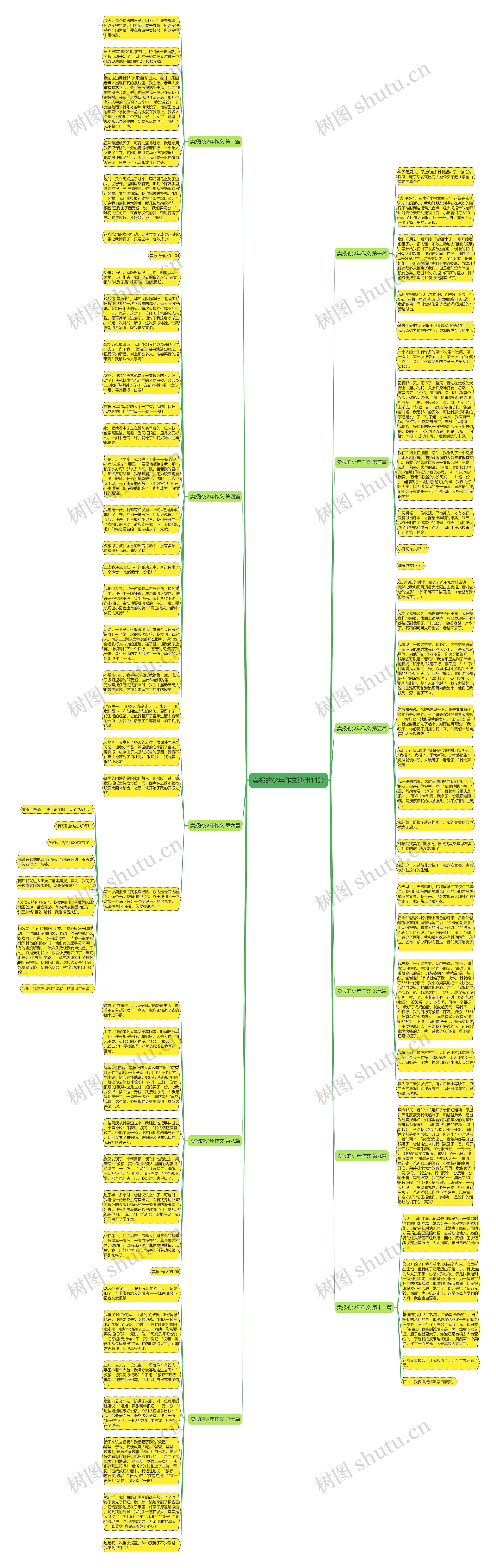 卖报的少年作文通用11篇思维导图