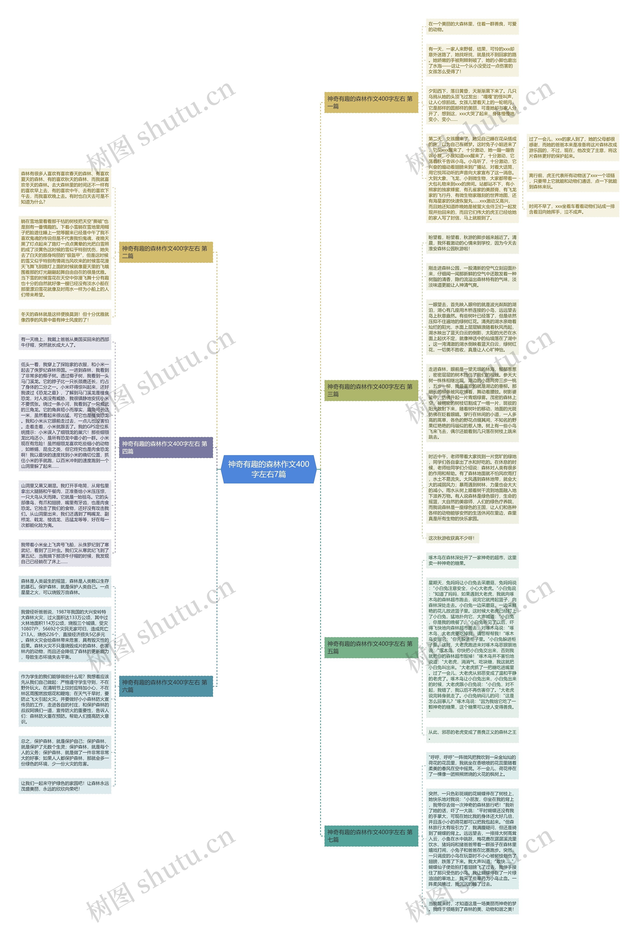 神奇有趣的森林作文400字左右7篇思维导图