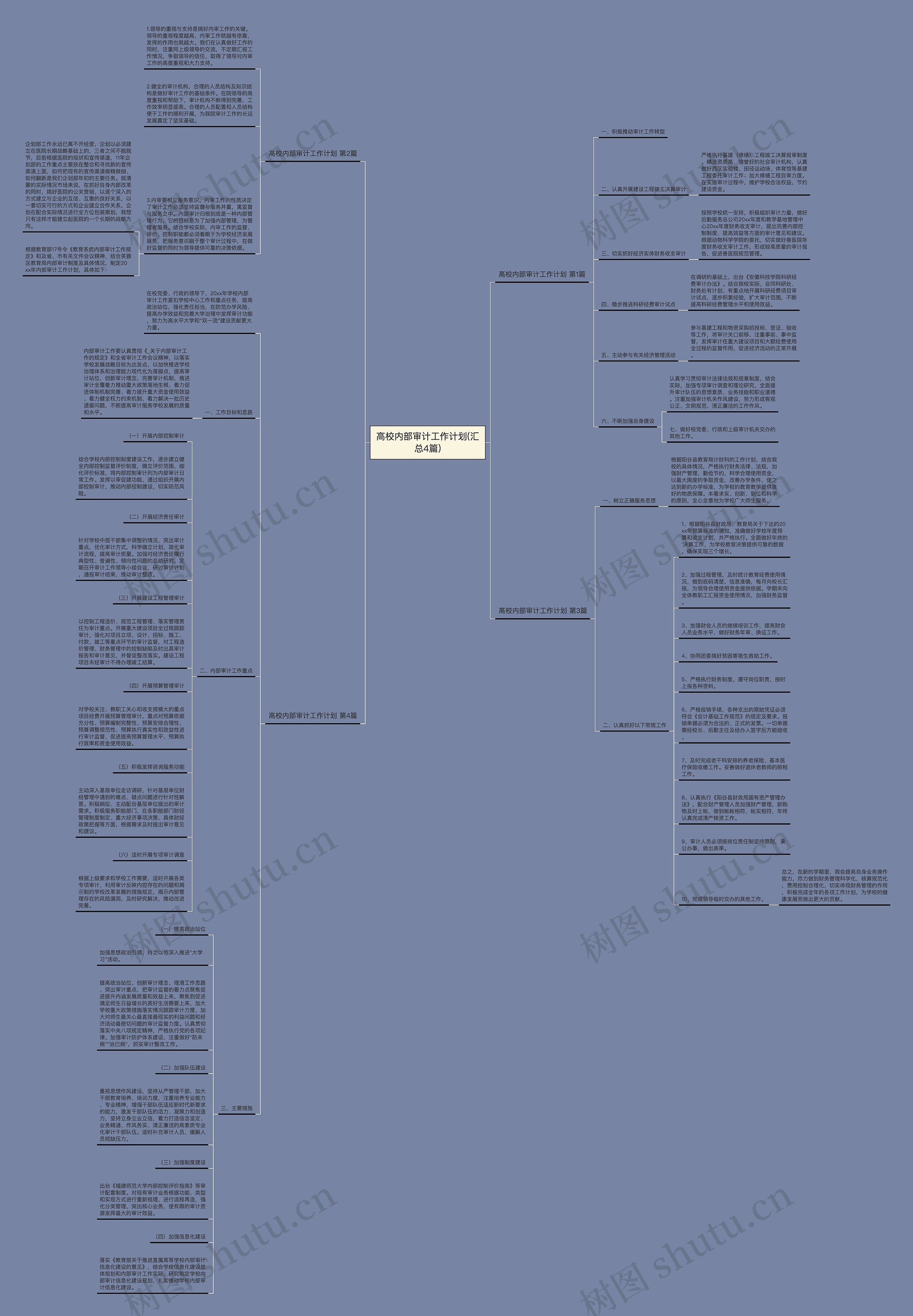 高校内部审计工作计划(汇总4篇)思维导图