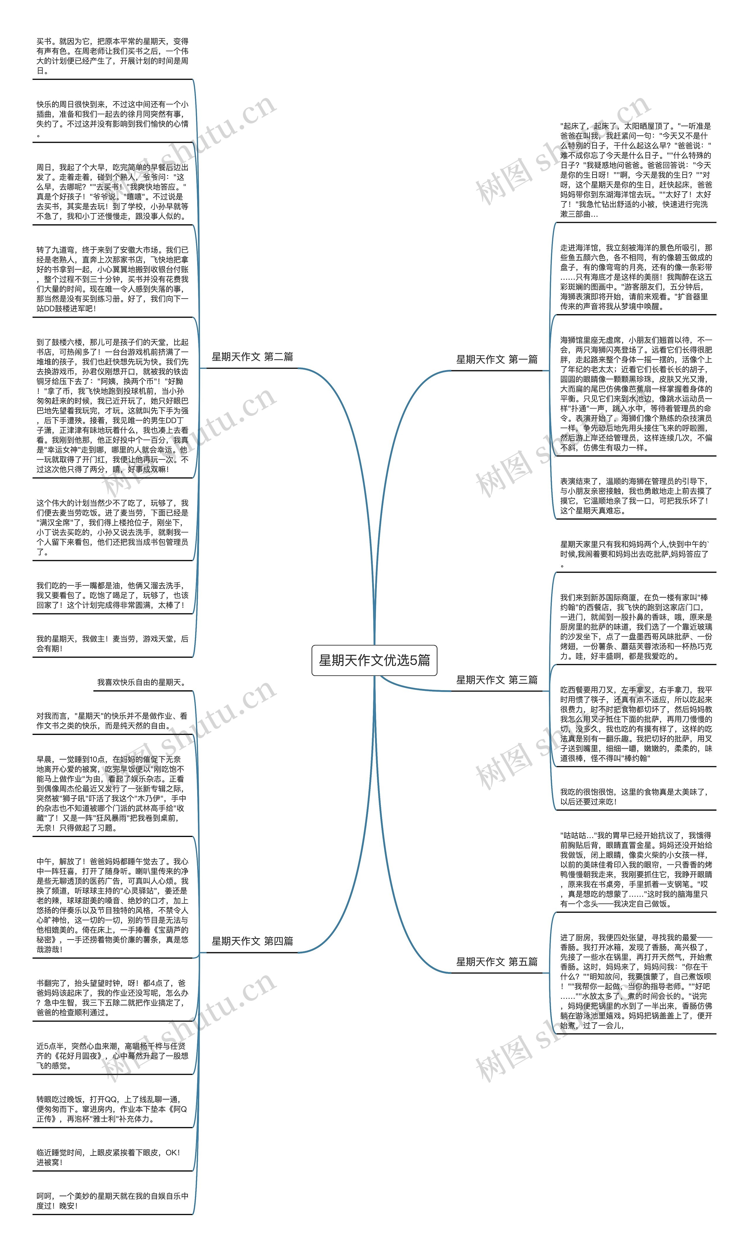 星期天作文优选5篇思维导图