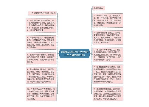 对爱的人表白句子大全(对一个人爱的表白语)