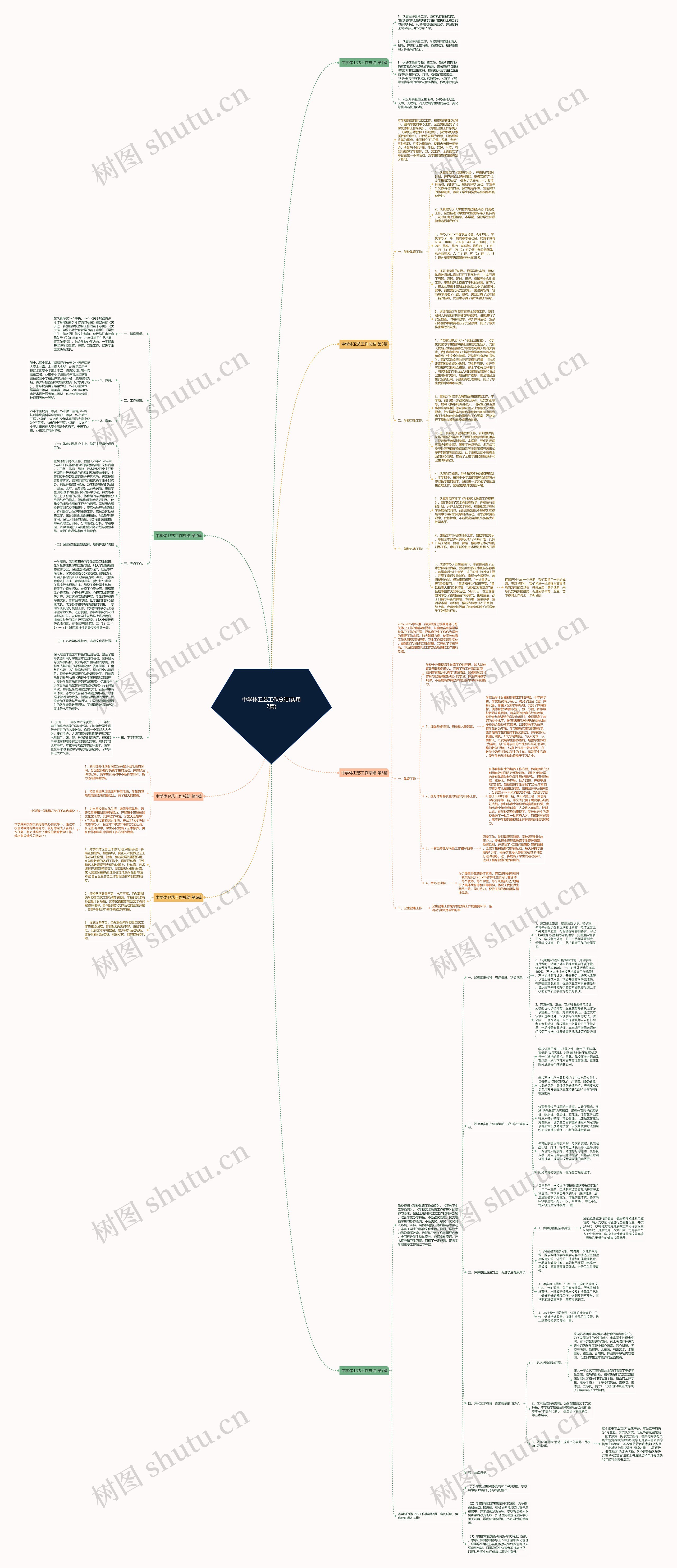中学体卫艺工作总结(实用7篇)思维导图