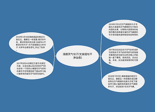 清朗天气句子(文案短句干净治愈) 清朗天气句子(文案短句干净治愈)