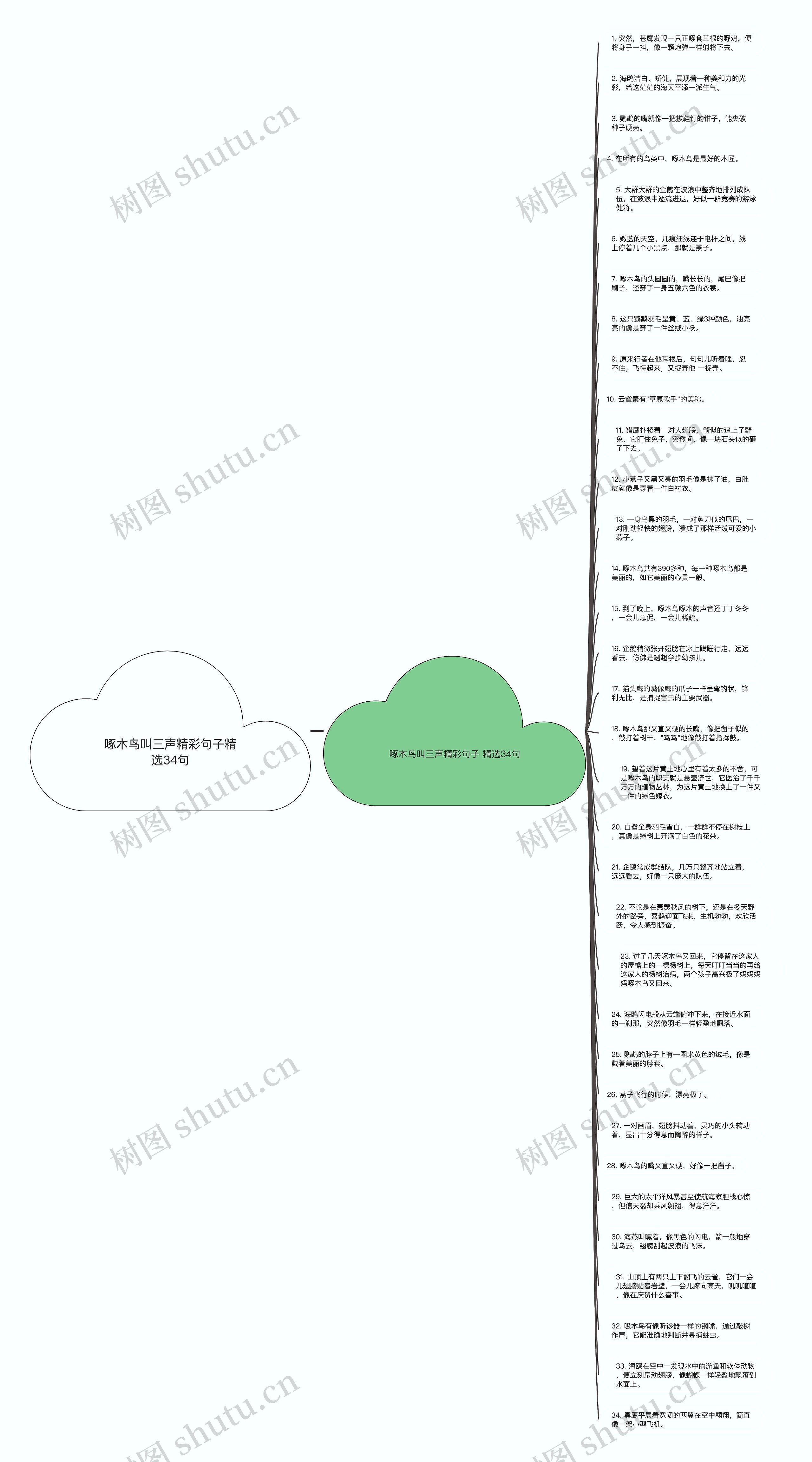 啄木鸟叫三声精彩句子精选34句思维导图