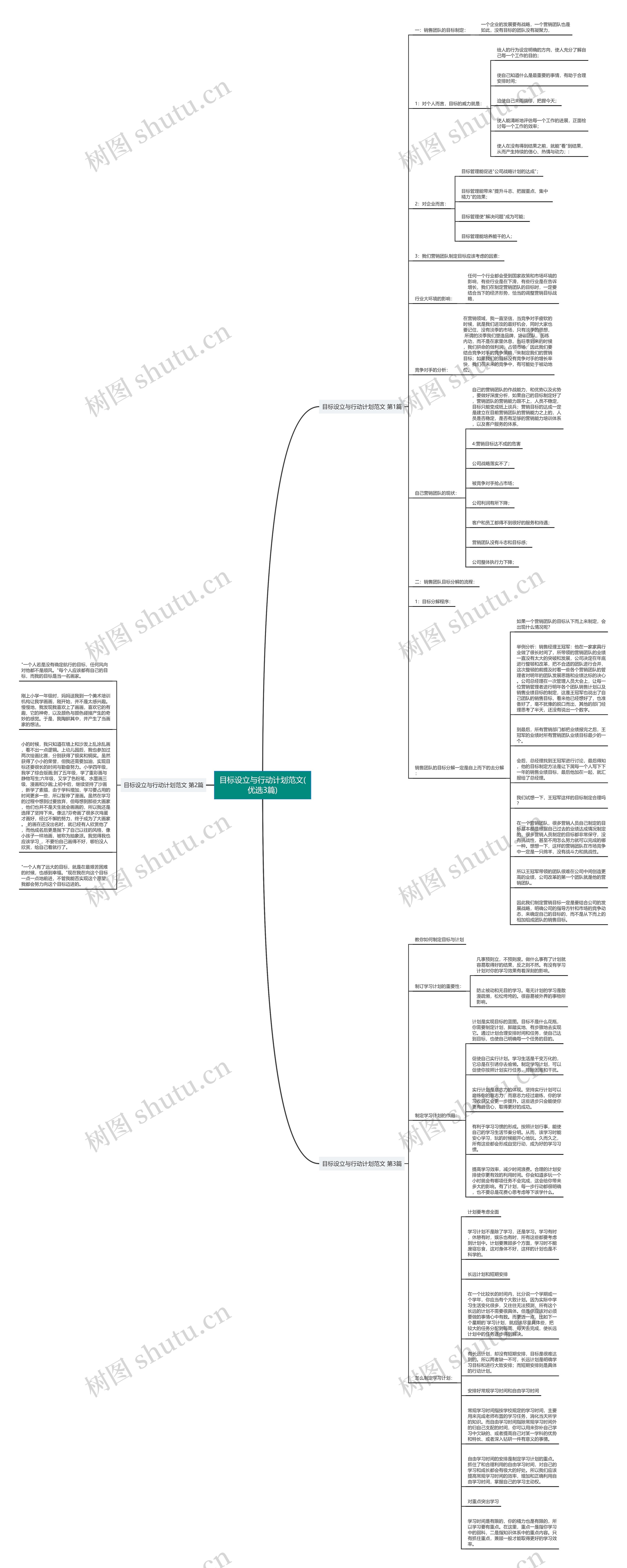 目标设立与行动计划范文(优选3篇)思维导图
