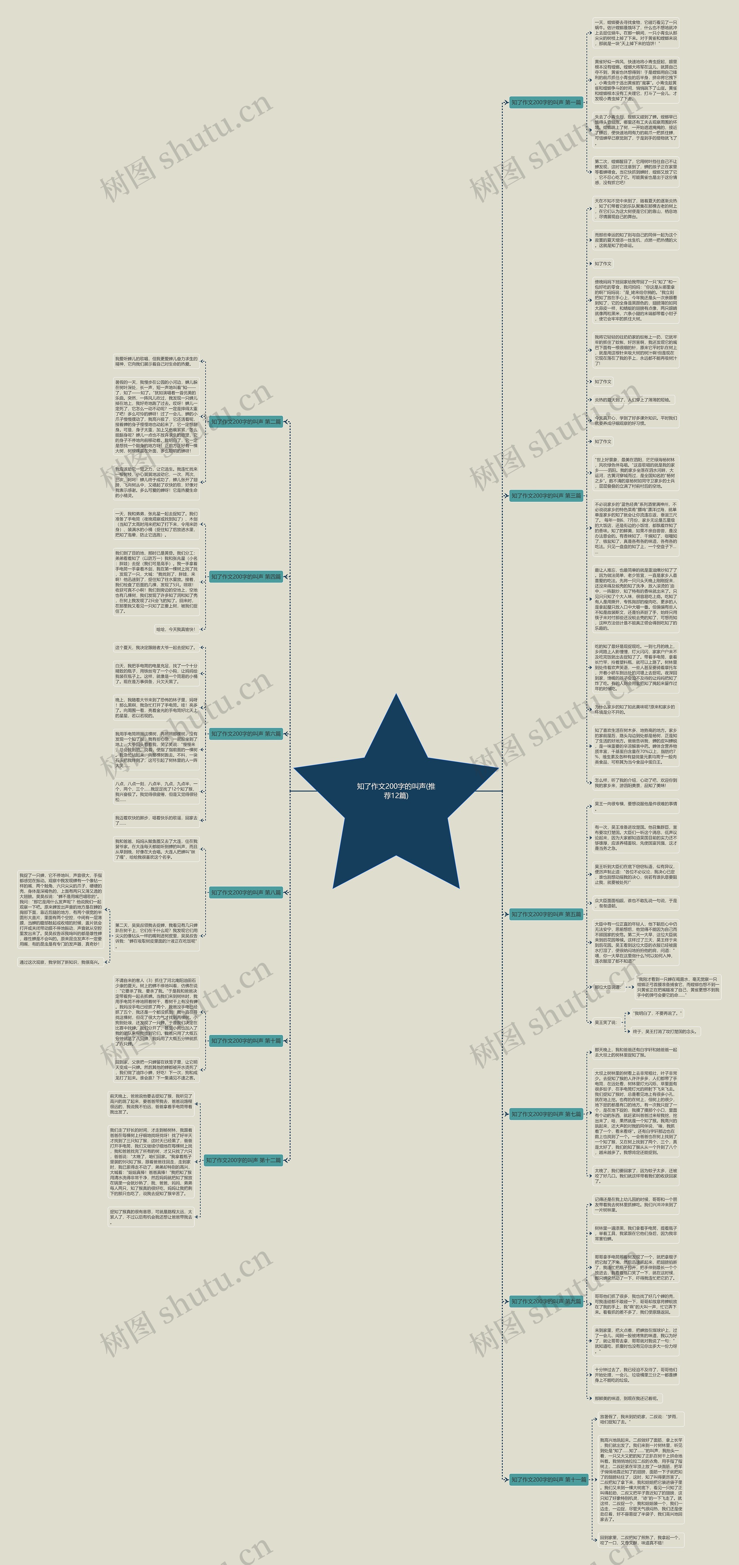知了作文200字的叫声(推荐12篇)思维导图