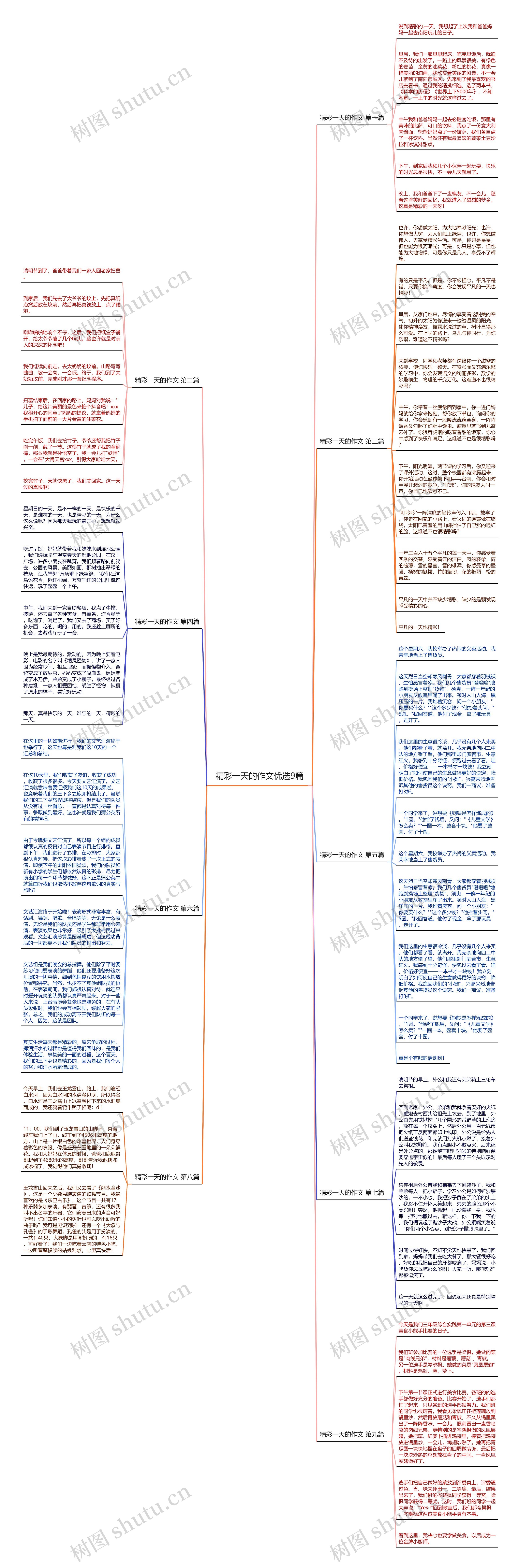 精彩一天的作文优选9篇思维导图