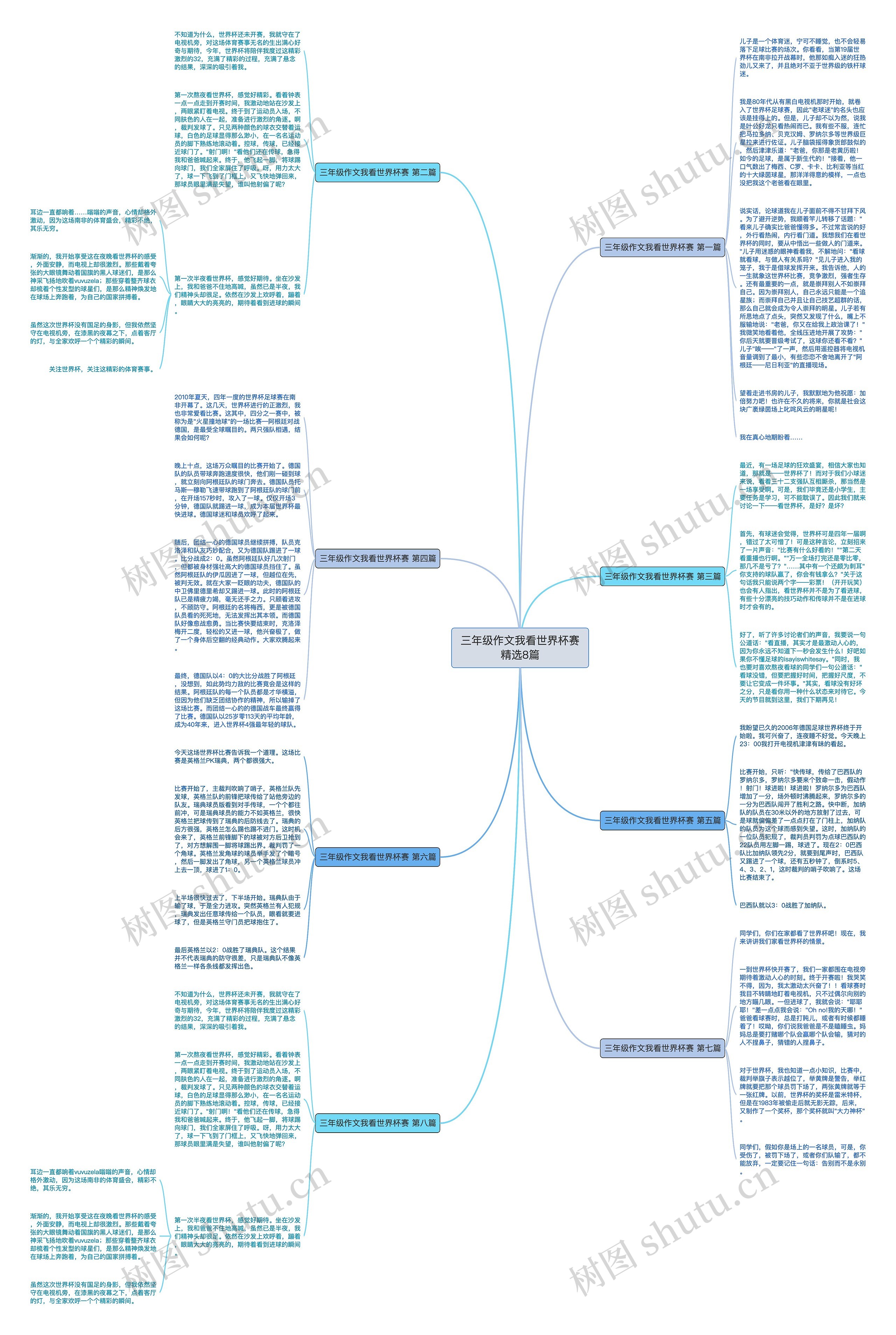 三年级作文我看世界杯赛精选8篇思维导图