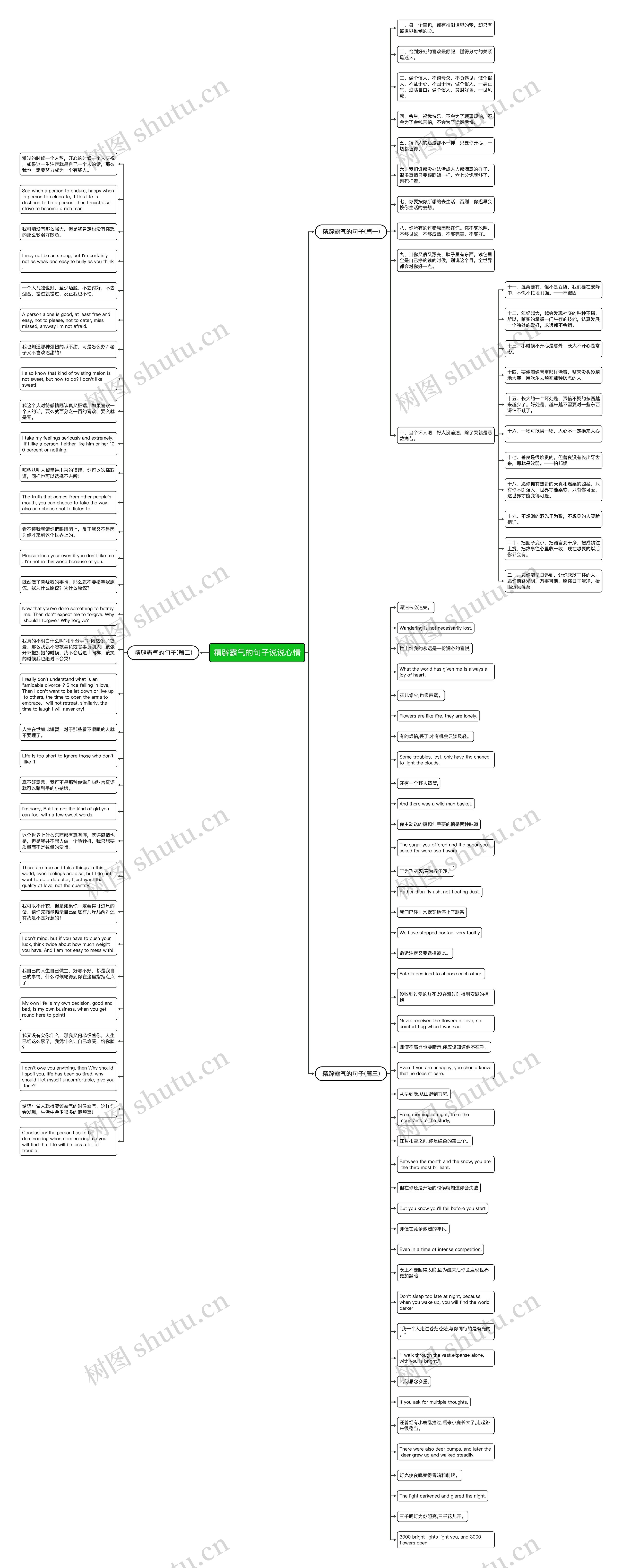 精辟霸气的句子说说心情思维导图