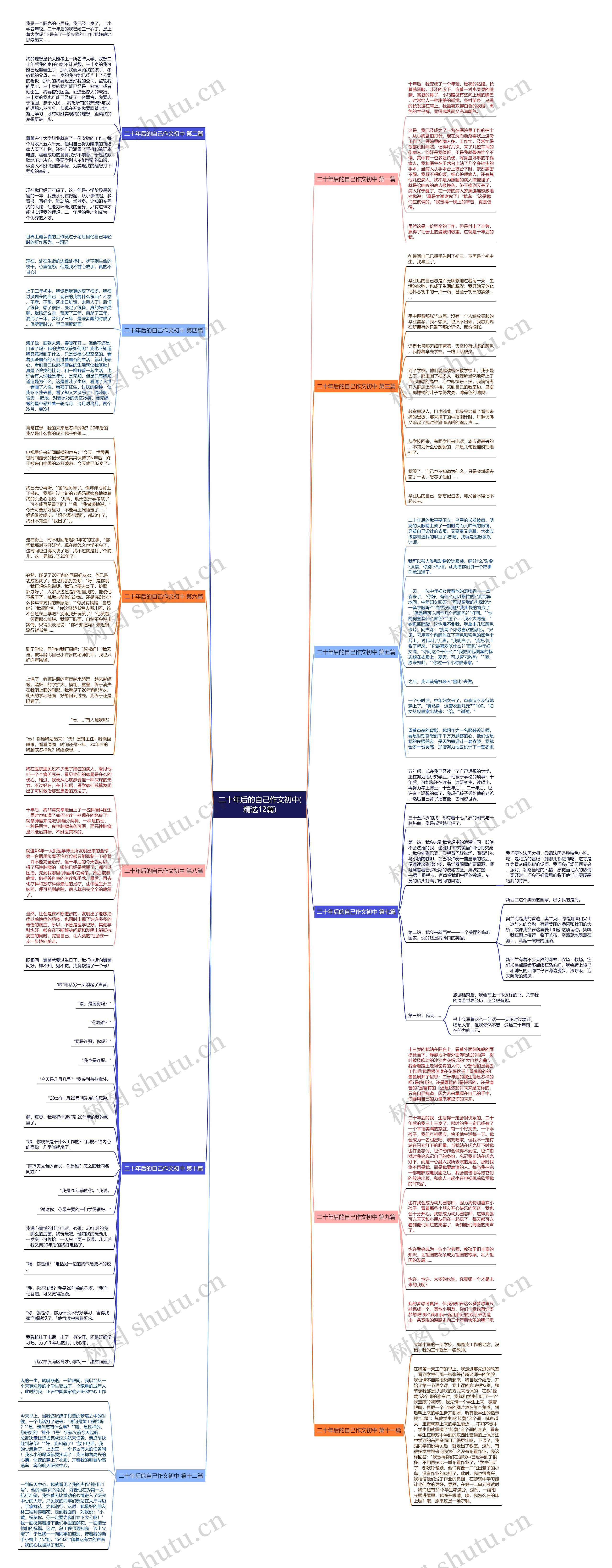 二十年后的自己作文初中(精选12篇)思维导图