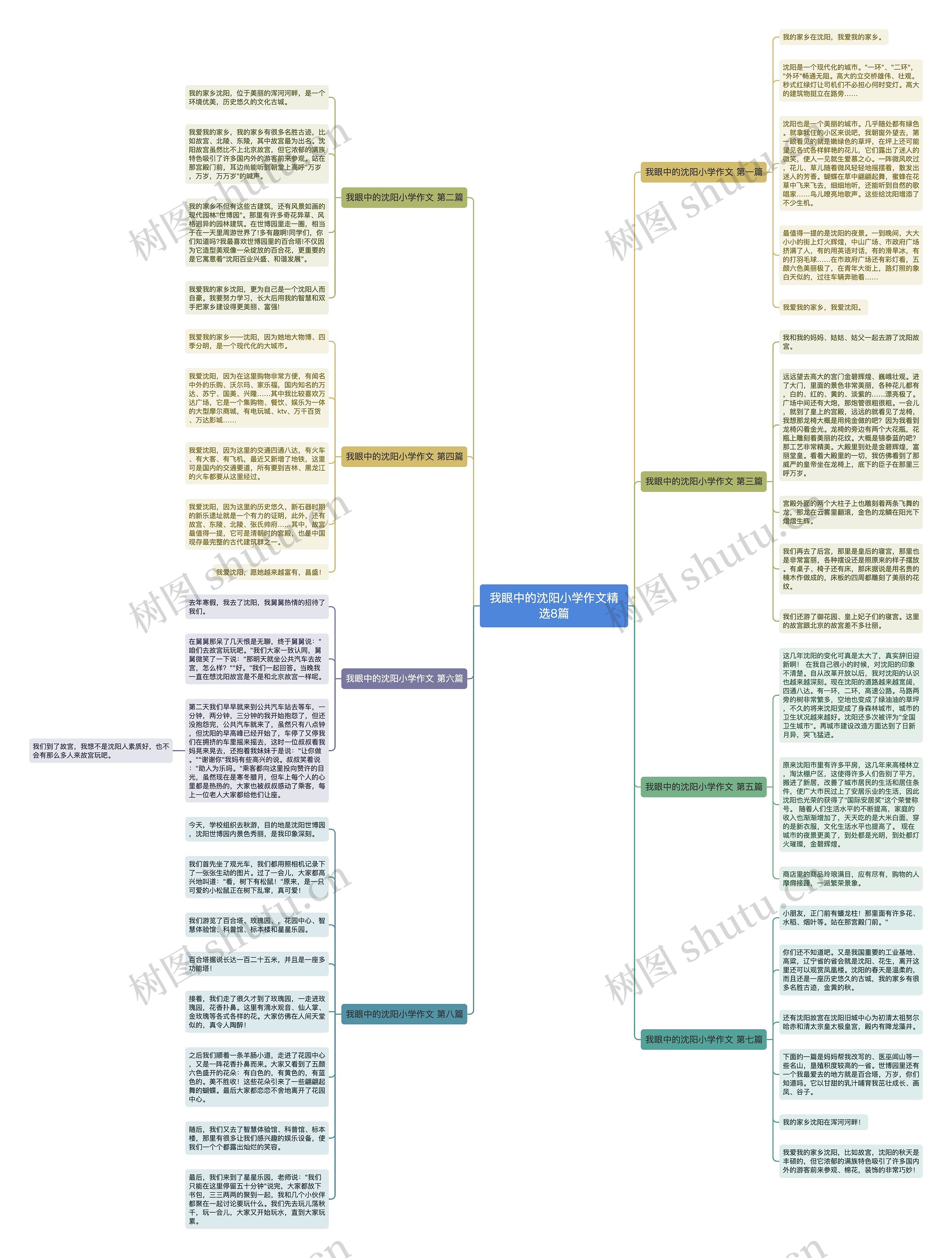 我眼中的沈阳小学作文精选8篇思维导图