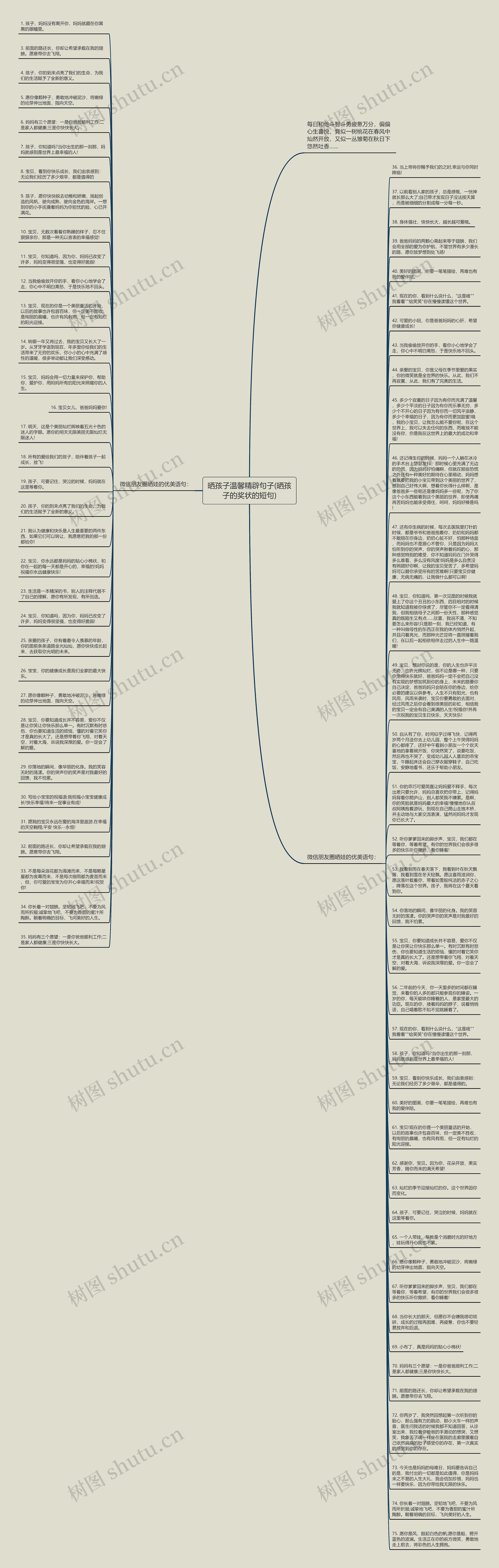 晒孩子温馨精辟句子(晒孩子的奖状的短句)思维导图
