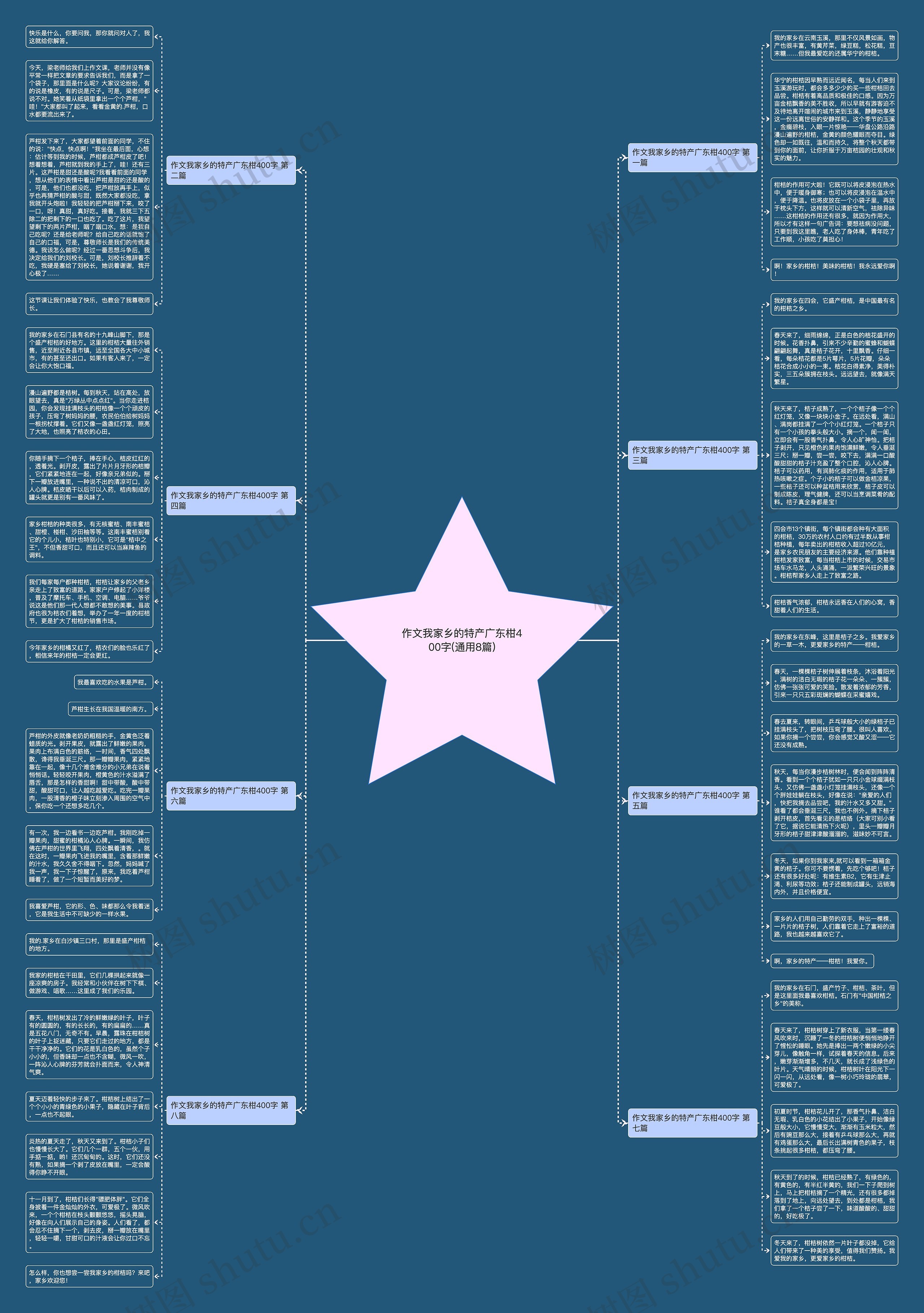 作文我家乡的特产广东柑400字(通用8篇)思维导图