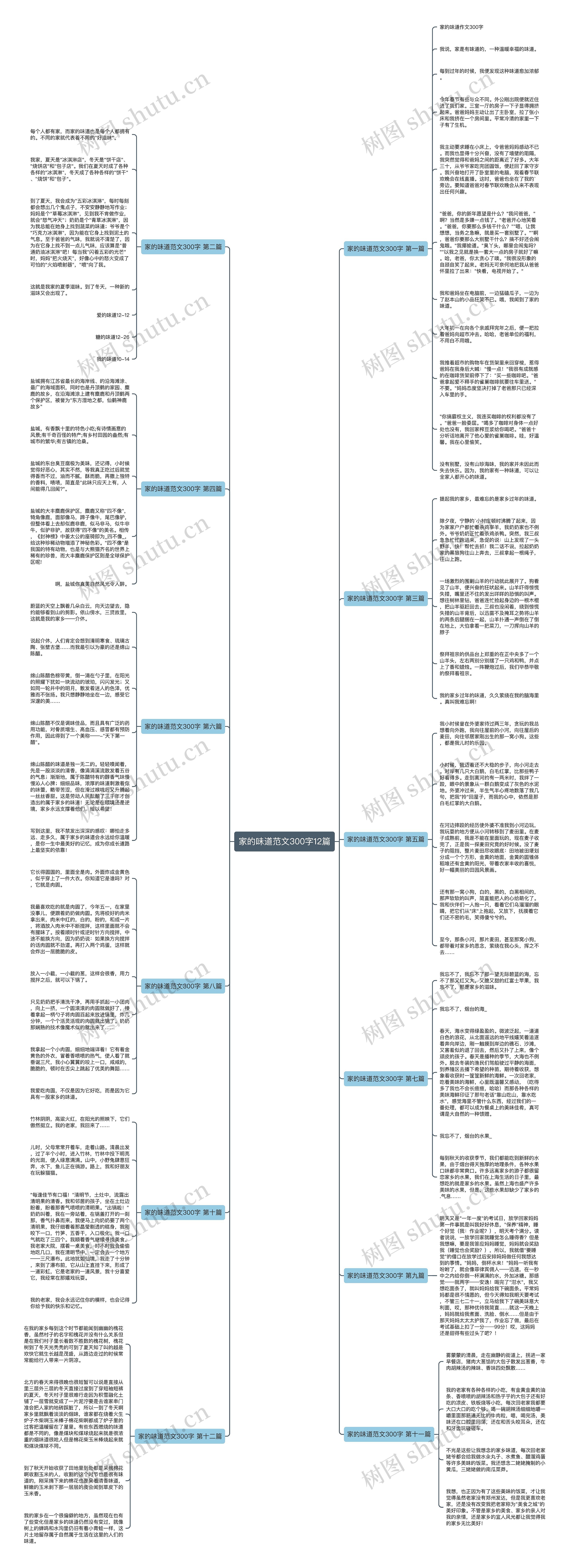 家的味道范文300字12篇思维导图