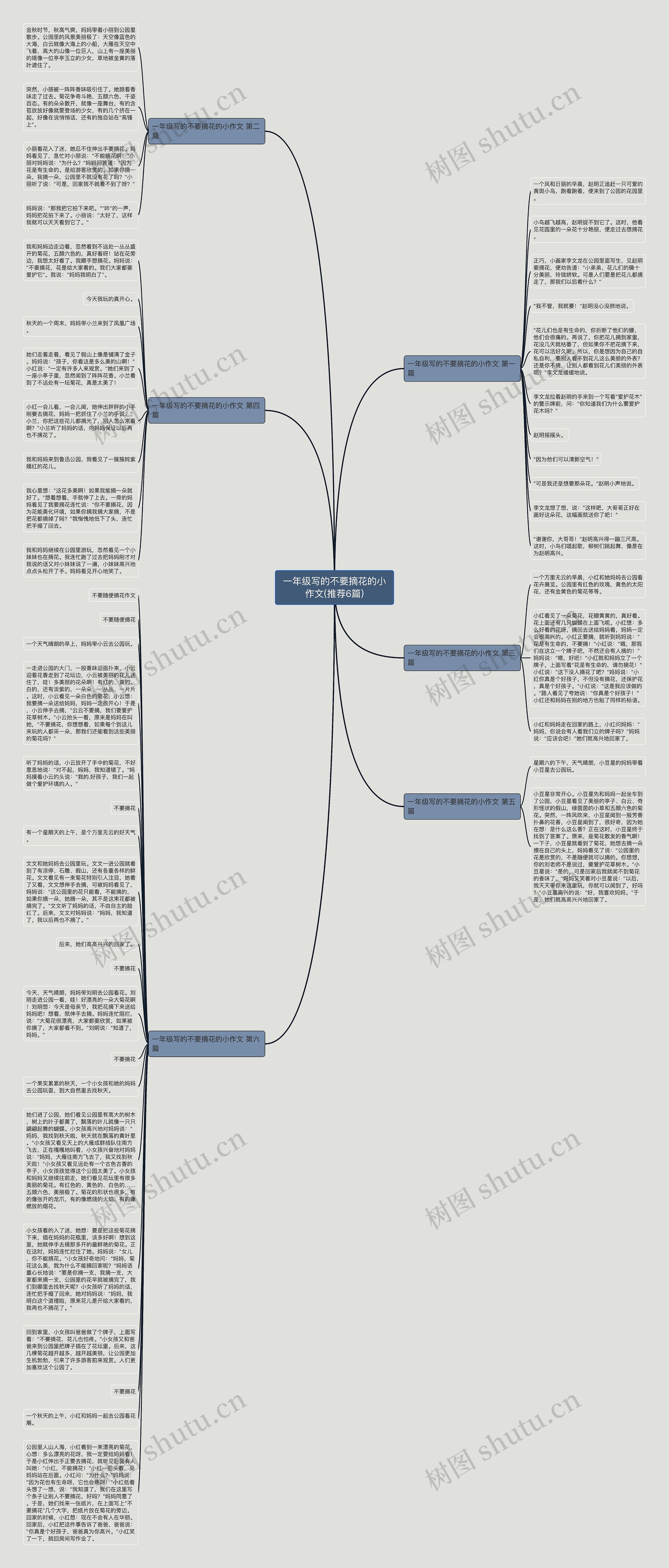 一年级写的不要摘花的小作文(推荐6篇)思维导图