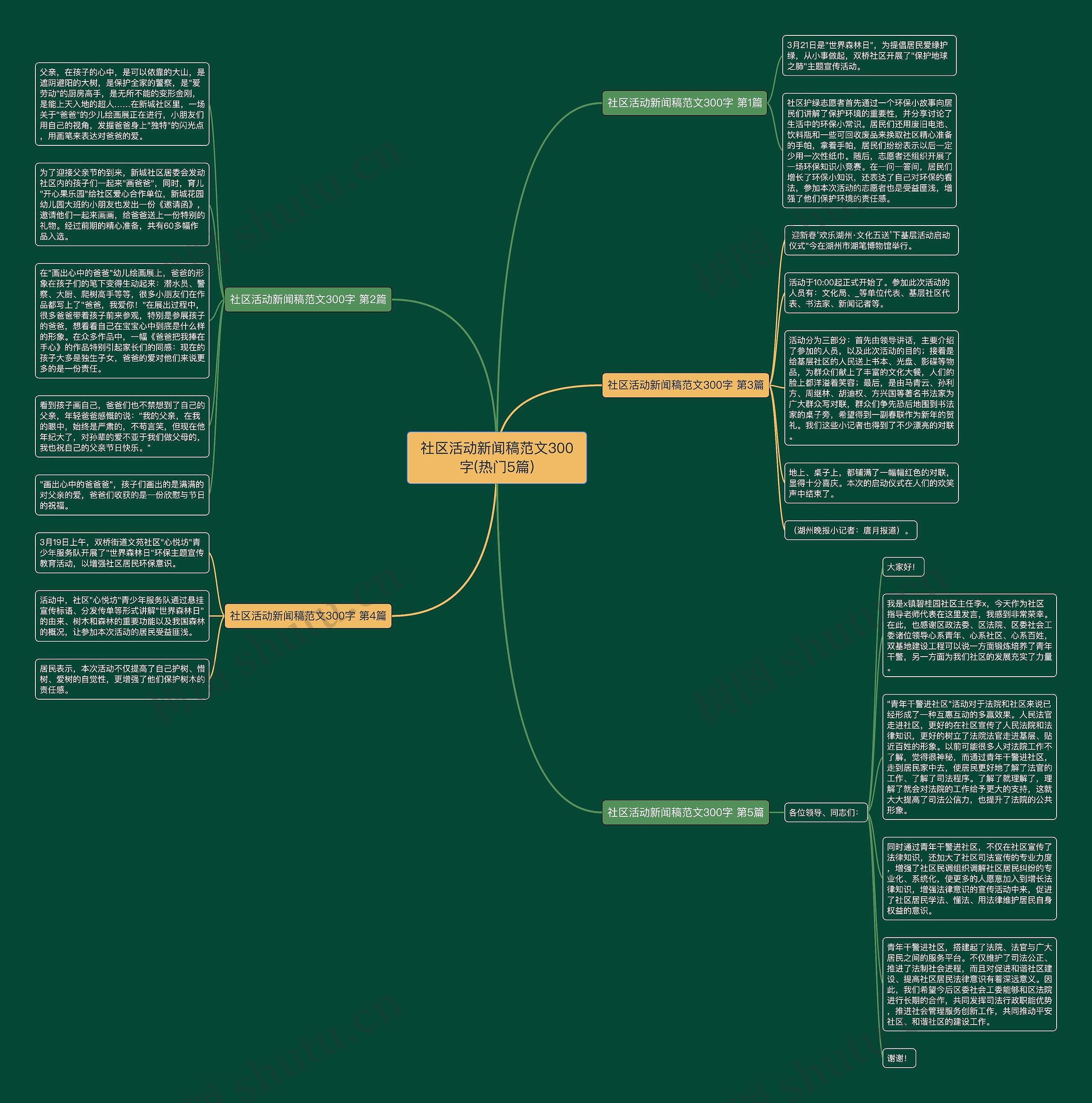 社区活动新闻稿范文300字(热门5篇)思维导图